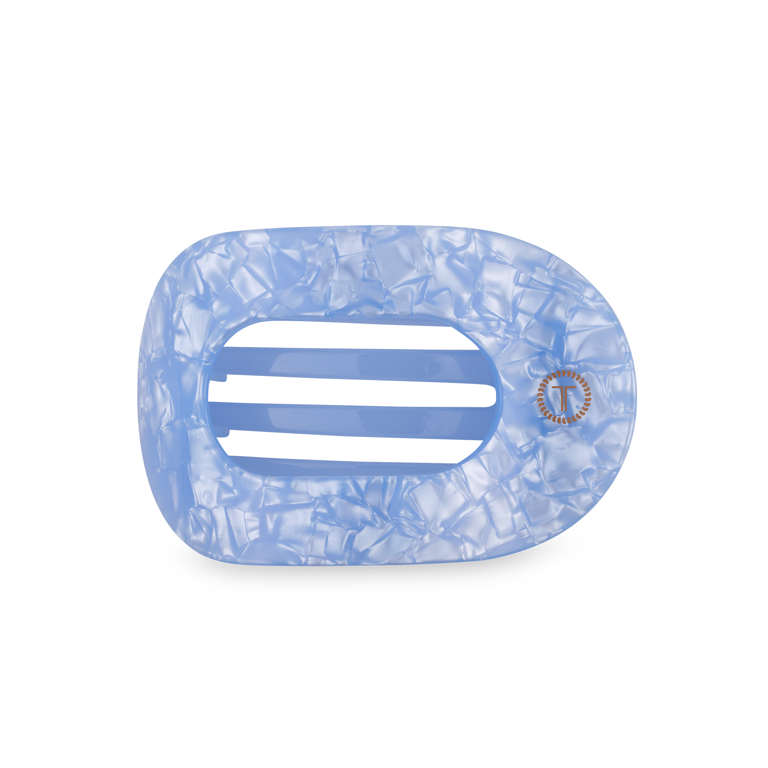 TELETIES - Flat Round Hair Clip | Medium | Blue Lagoon
