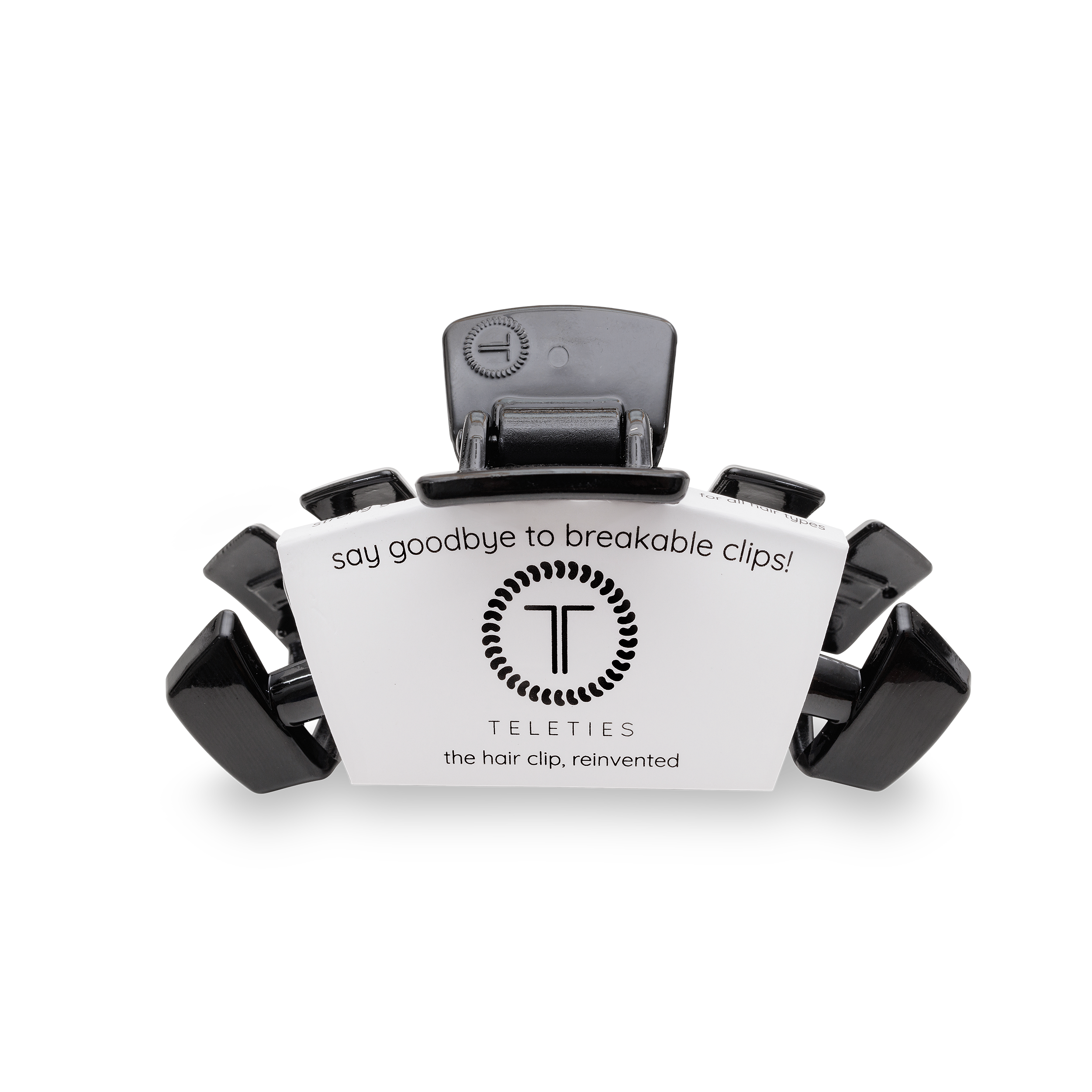 TELETIES - Classic Hair Clip | Med. | Jet Black