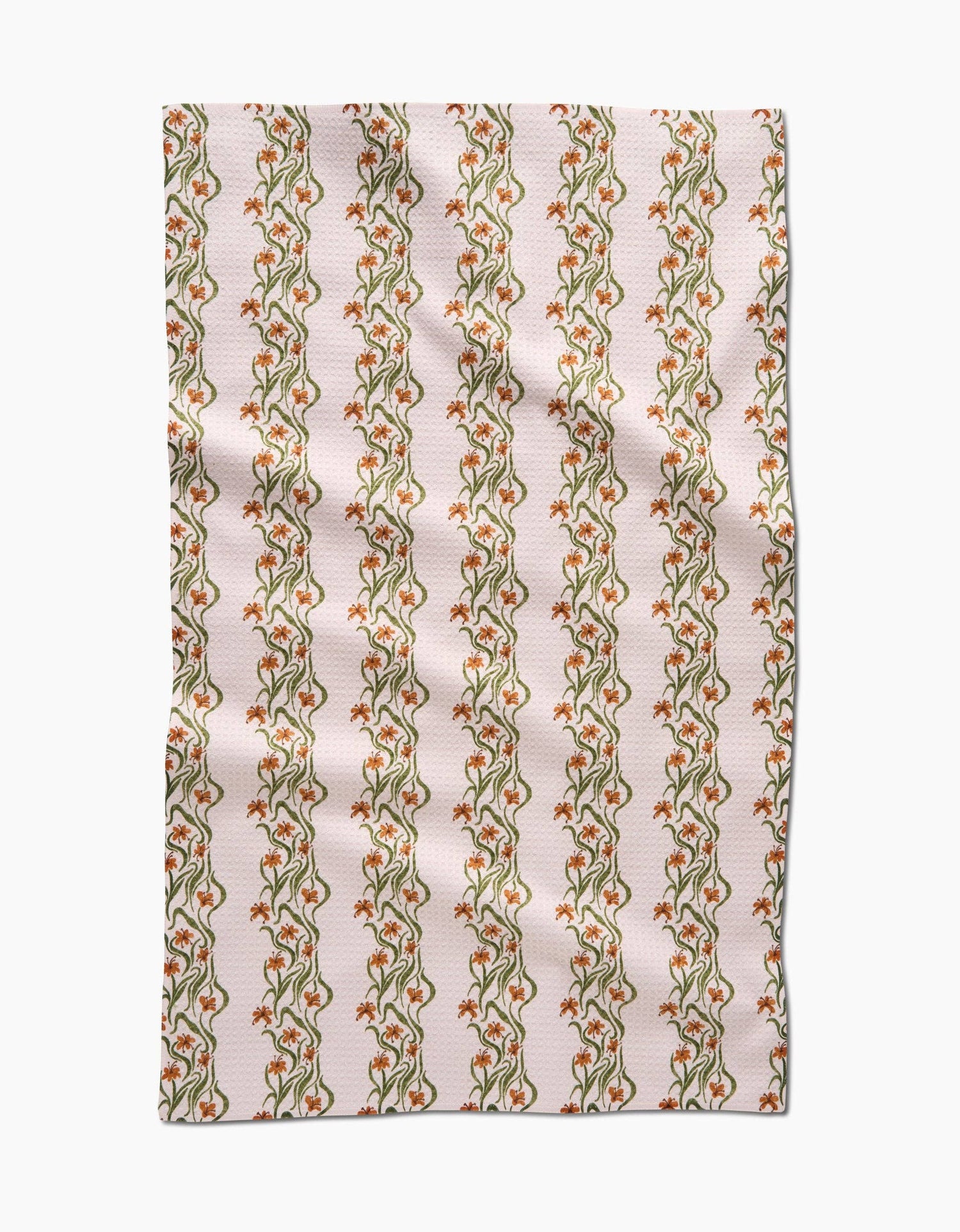 Floral Fall Stripe Tea Towel