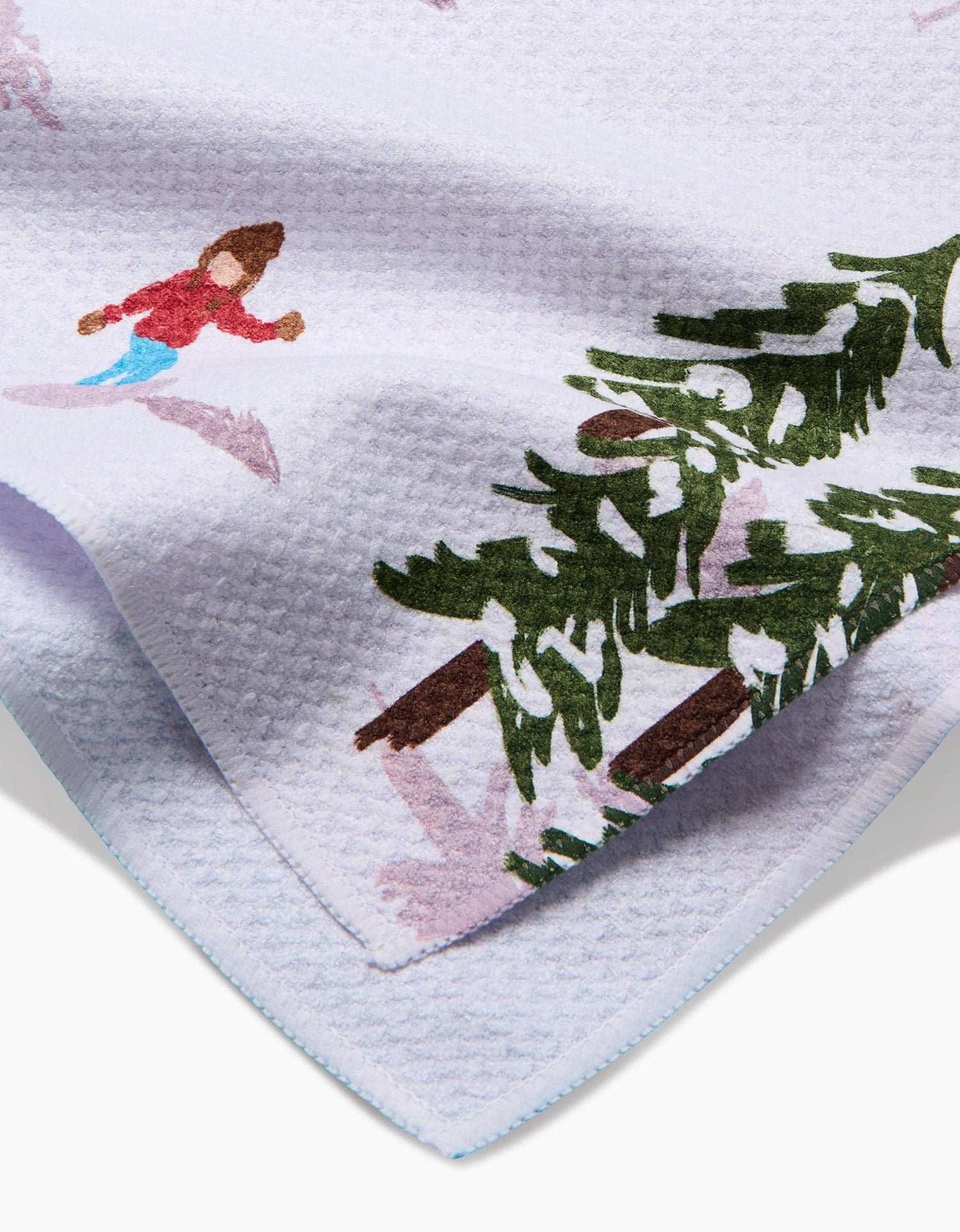Winter Skiing Trip Tea Towel