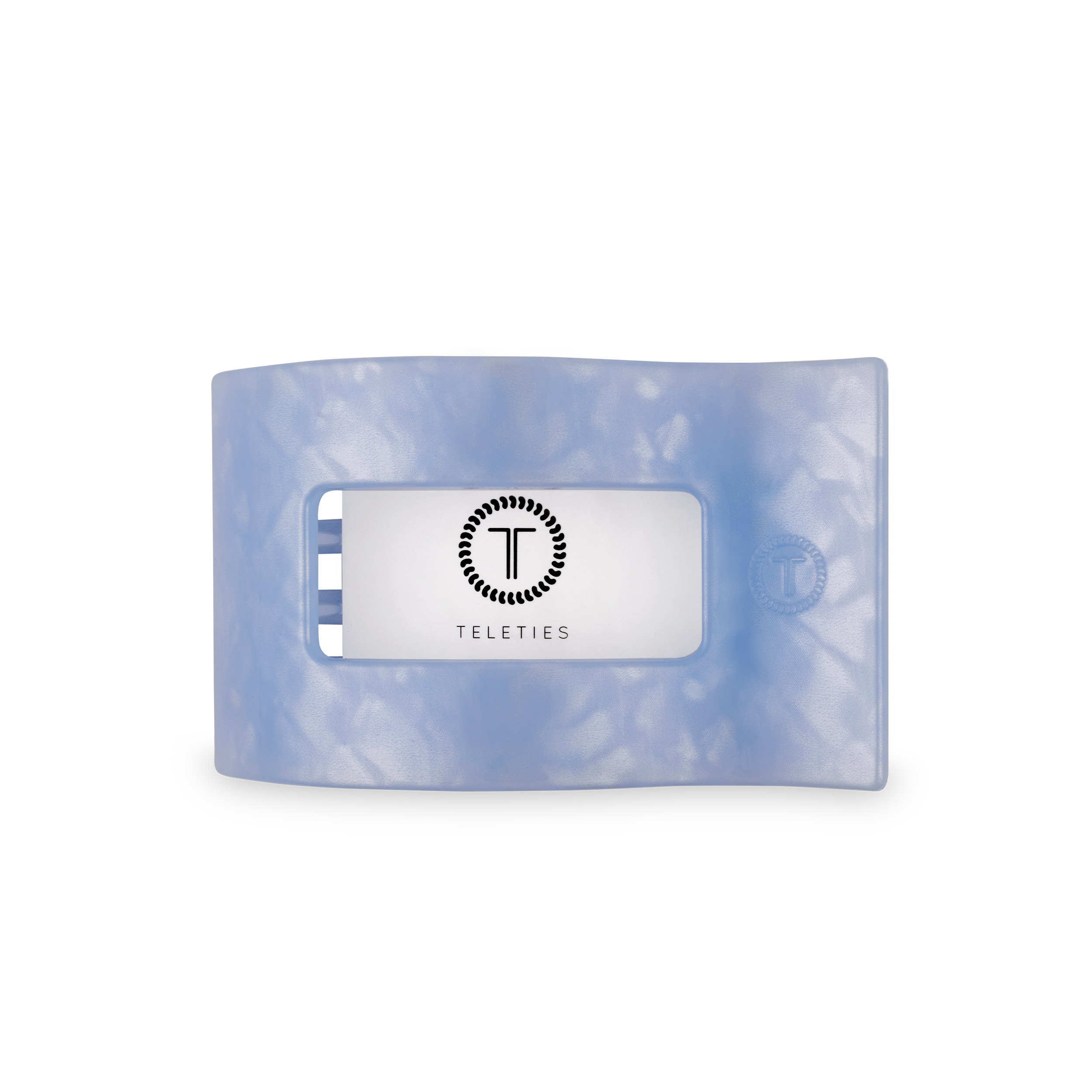 TELETIES - Flat Rectangle Hair Clip | Medium | Blue Lagoon