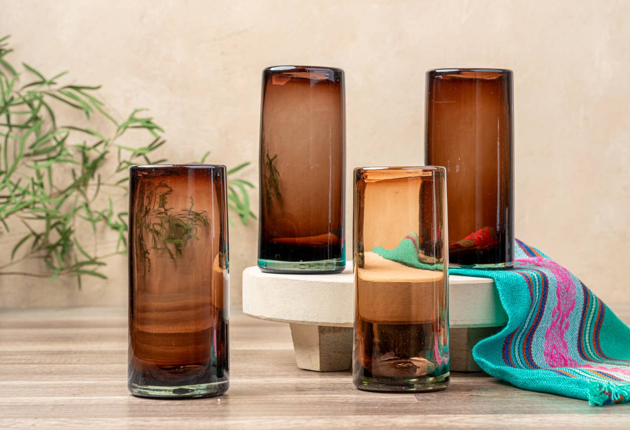 Handblown Mexican Highball Glass - Tamarind