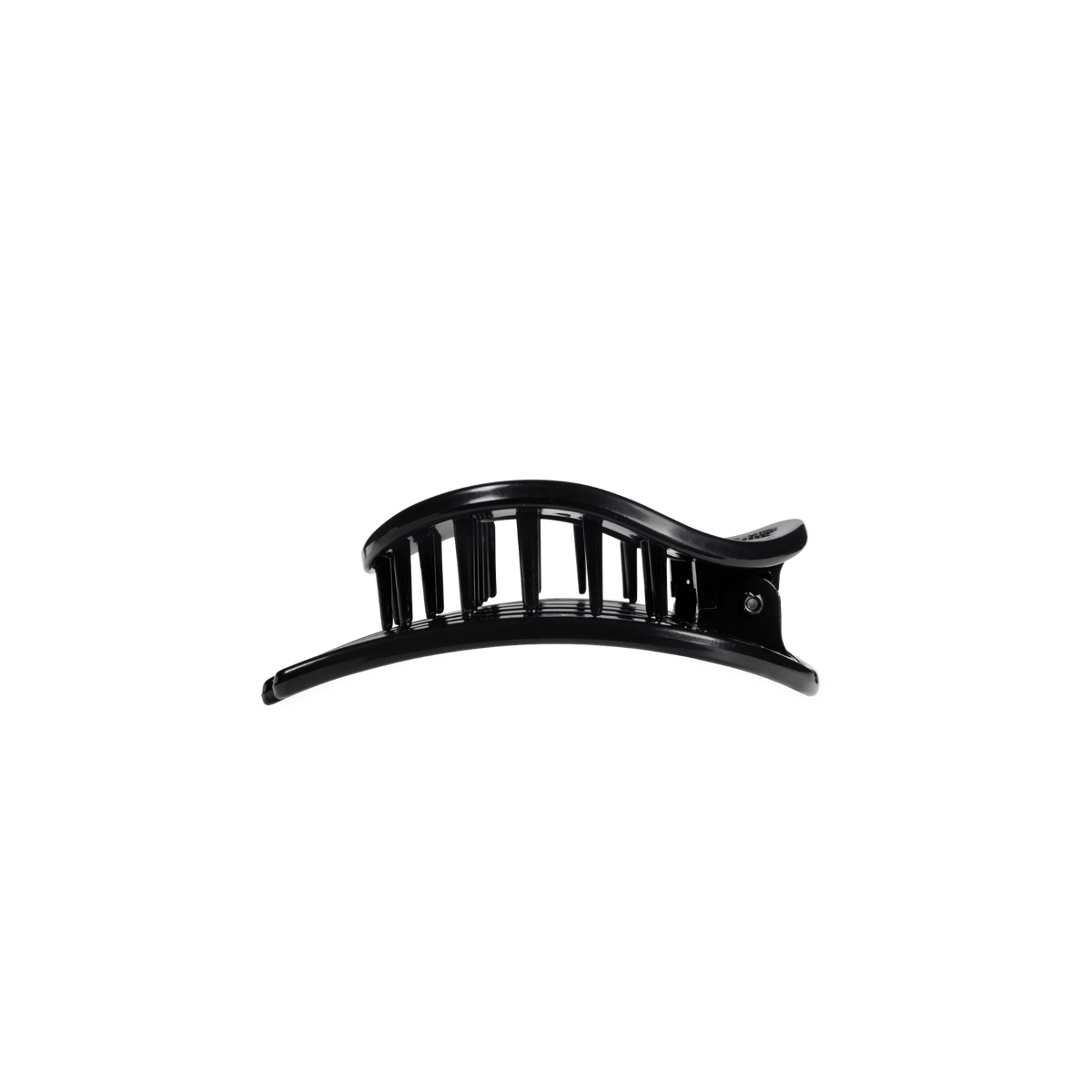 TELETIES - Jet Black | Small | Flat Circle Hair Clip