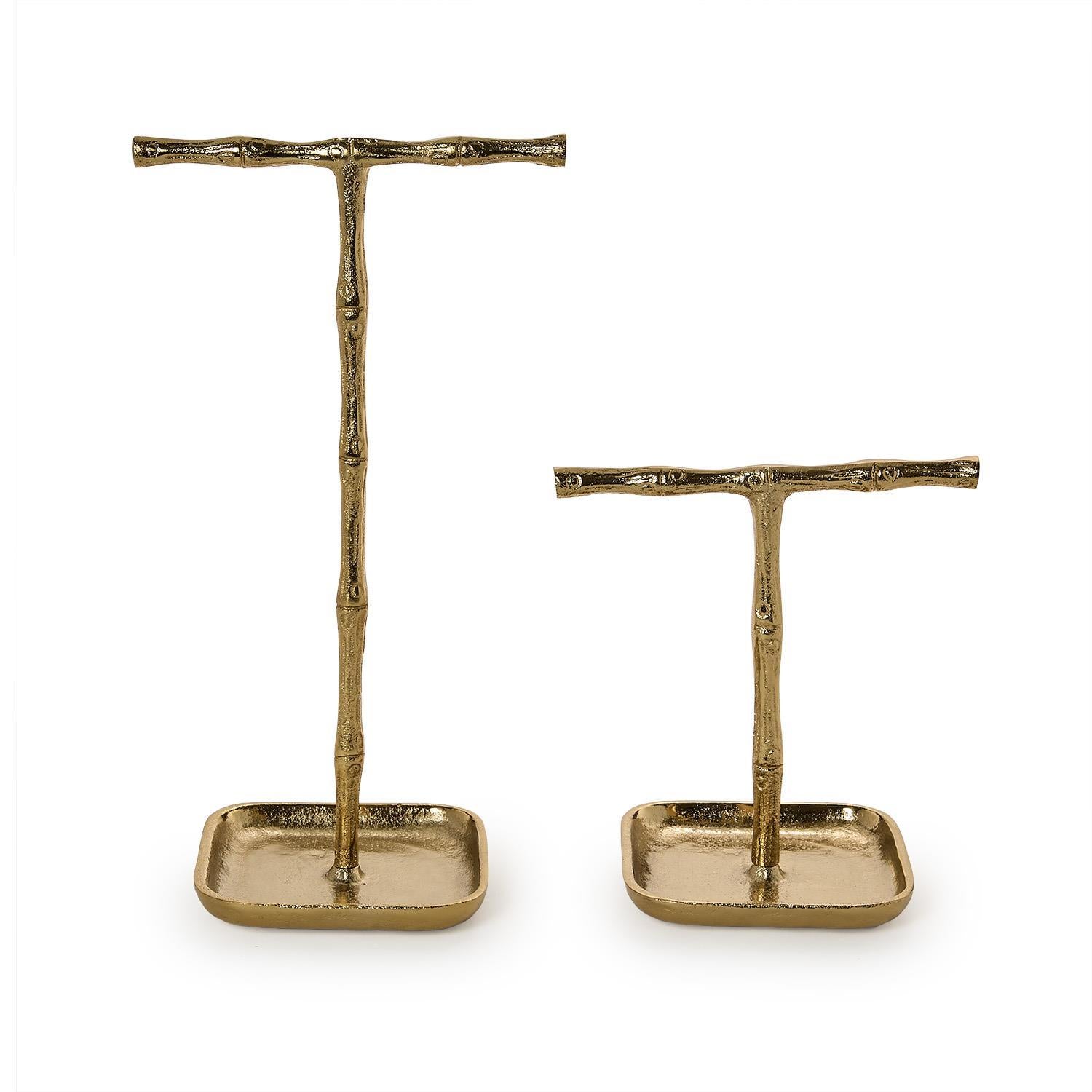 Gold Bamboo Jewelry Stand