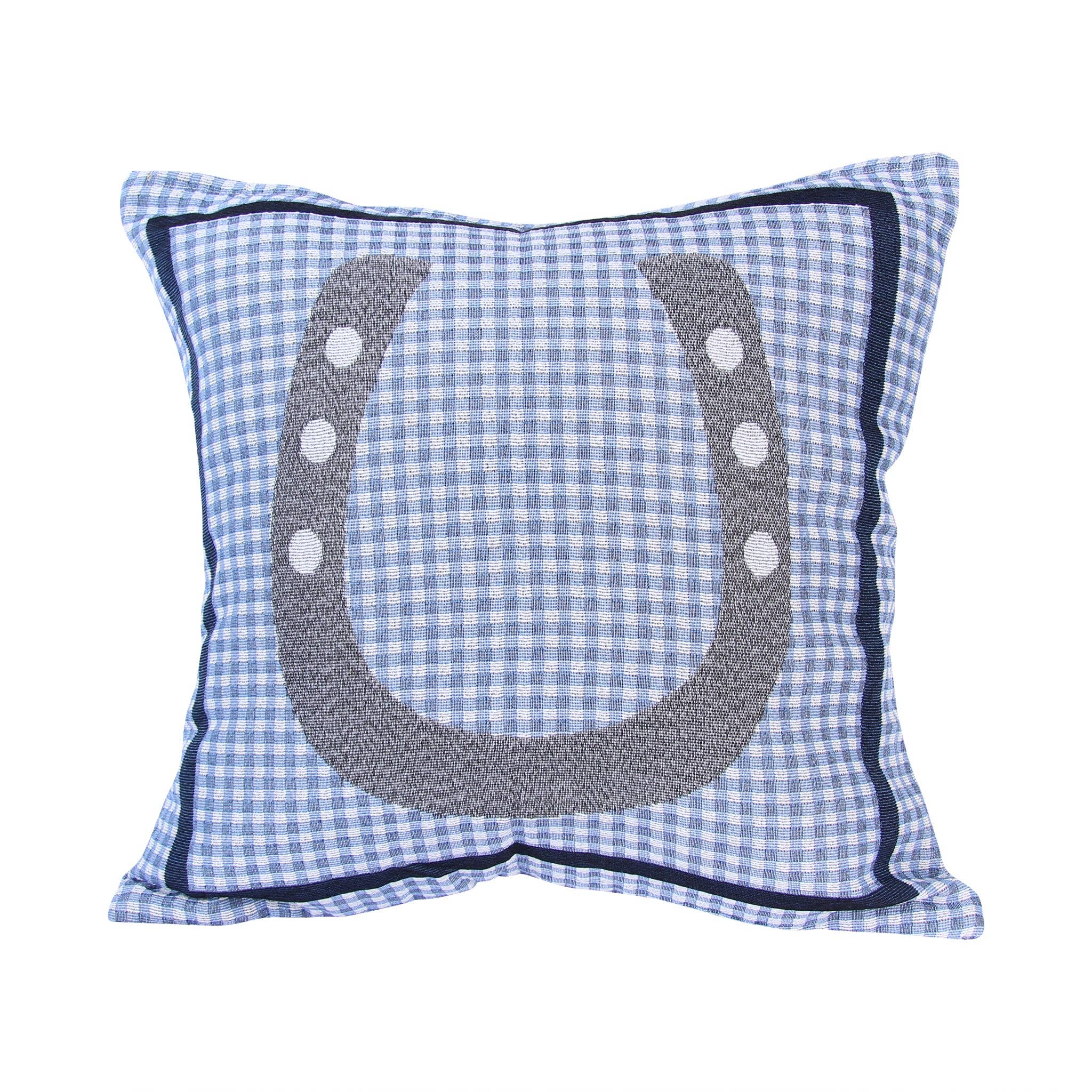 Barrel Down South - Blue Horseshoe Pillow