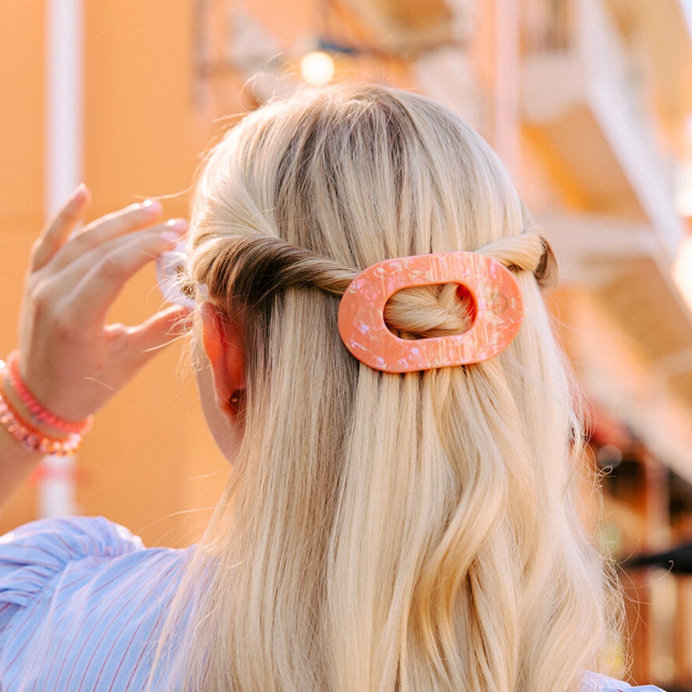 TELETIES - Flat Round Hair Clip | Small | Dreamsicle