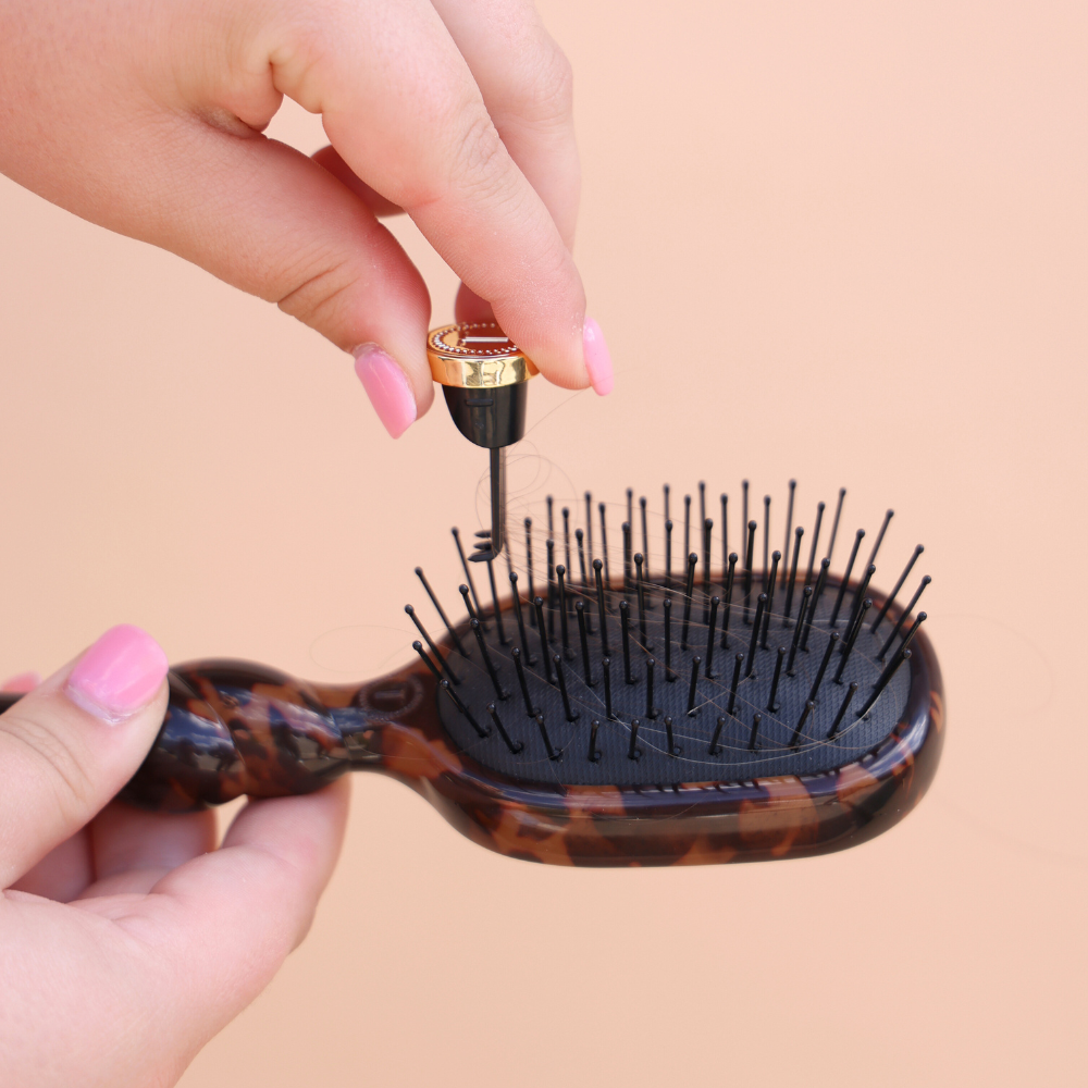 TELETIES - Mini Detangler Brush for Medium Hair - Tortoise