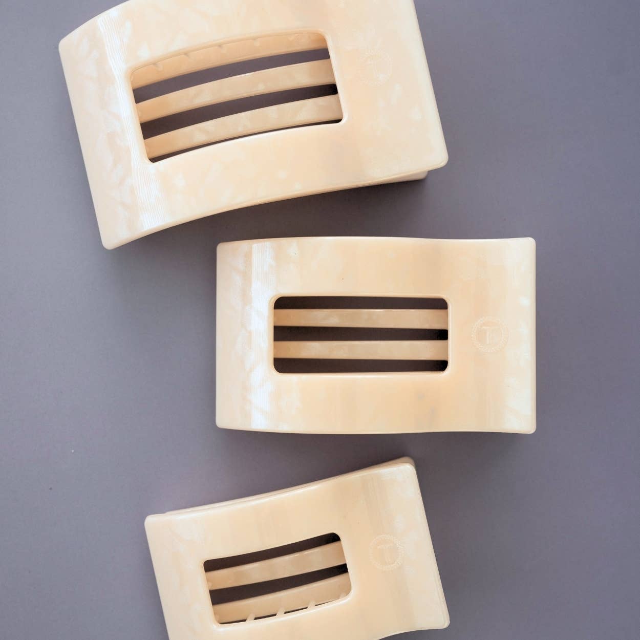 TELETIES - Flat Rectangle Hair Clip | Medium | Soft Surf