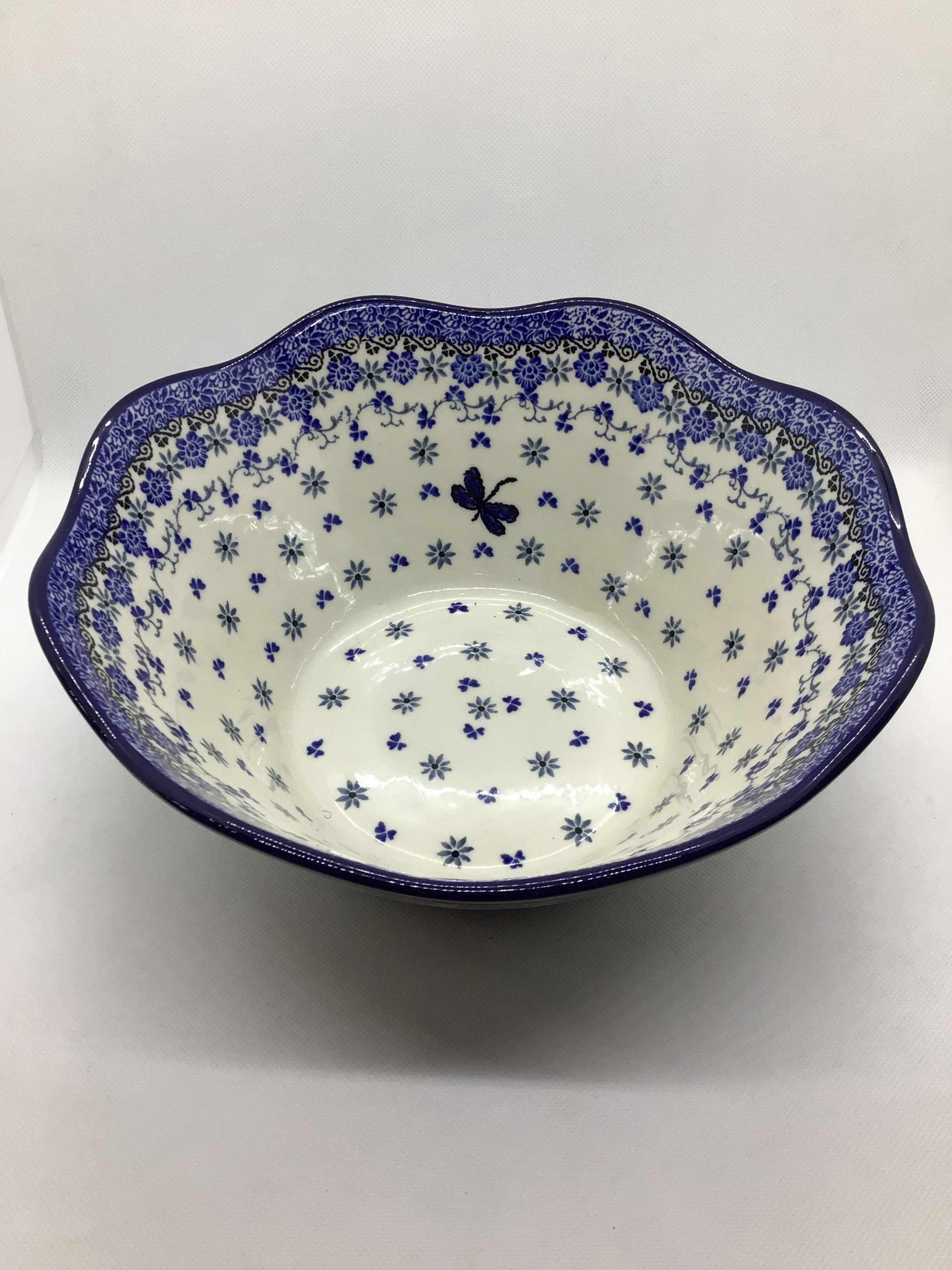 Dragonfly Wavy Edge Bowl 10"