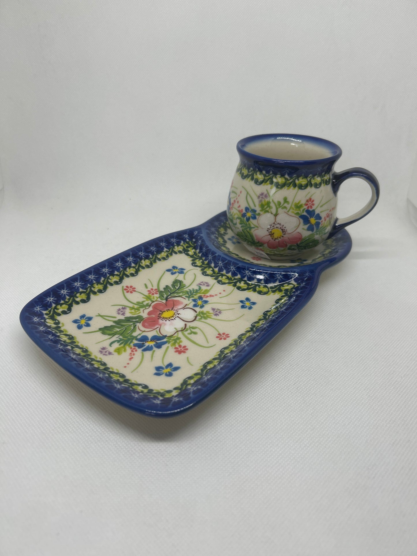KALICH Pink Dogwood Coffee & Cake Set