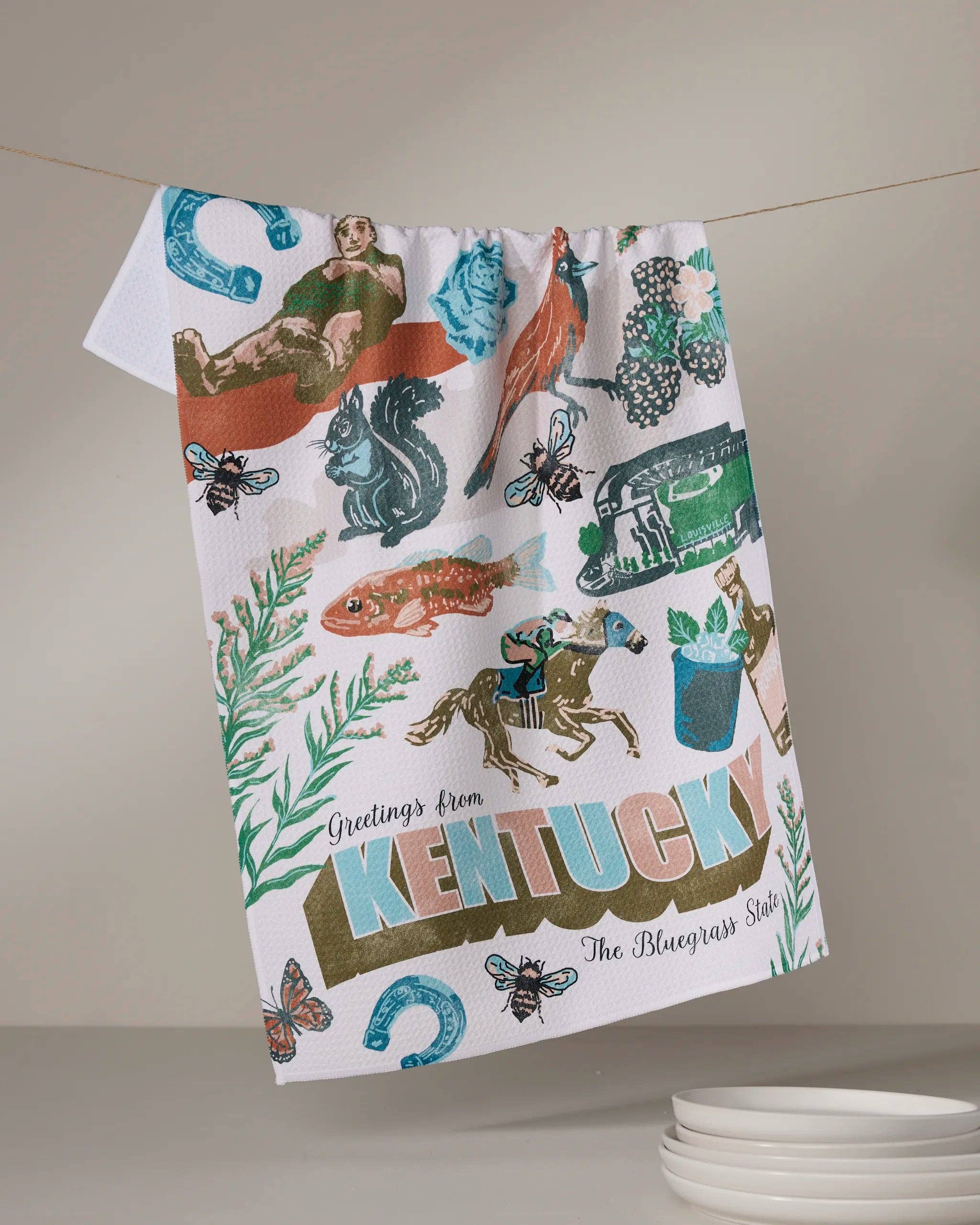 Geometry - Greetings From Kentucky Tea Towel