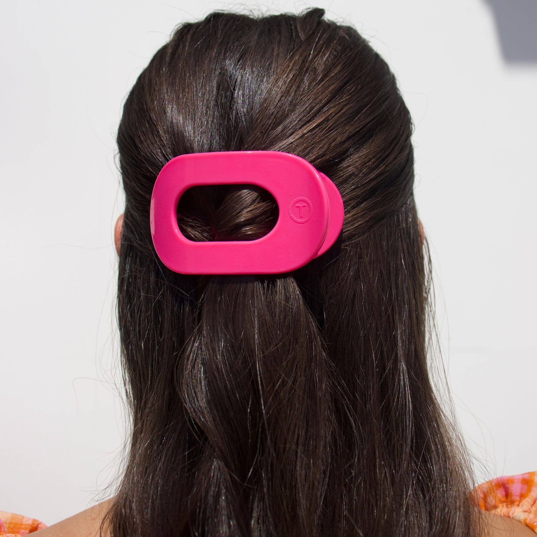 TELETIES - Flat Round Hair Clip | Small | Tropical Punch