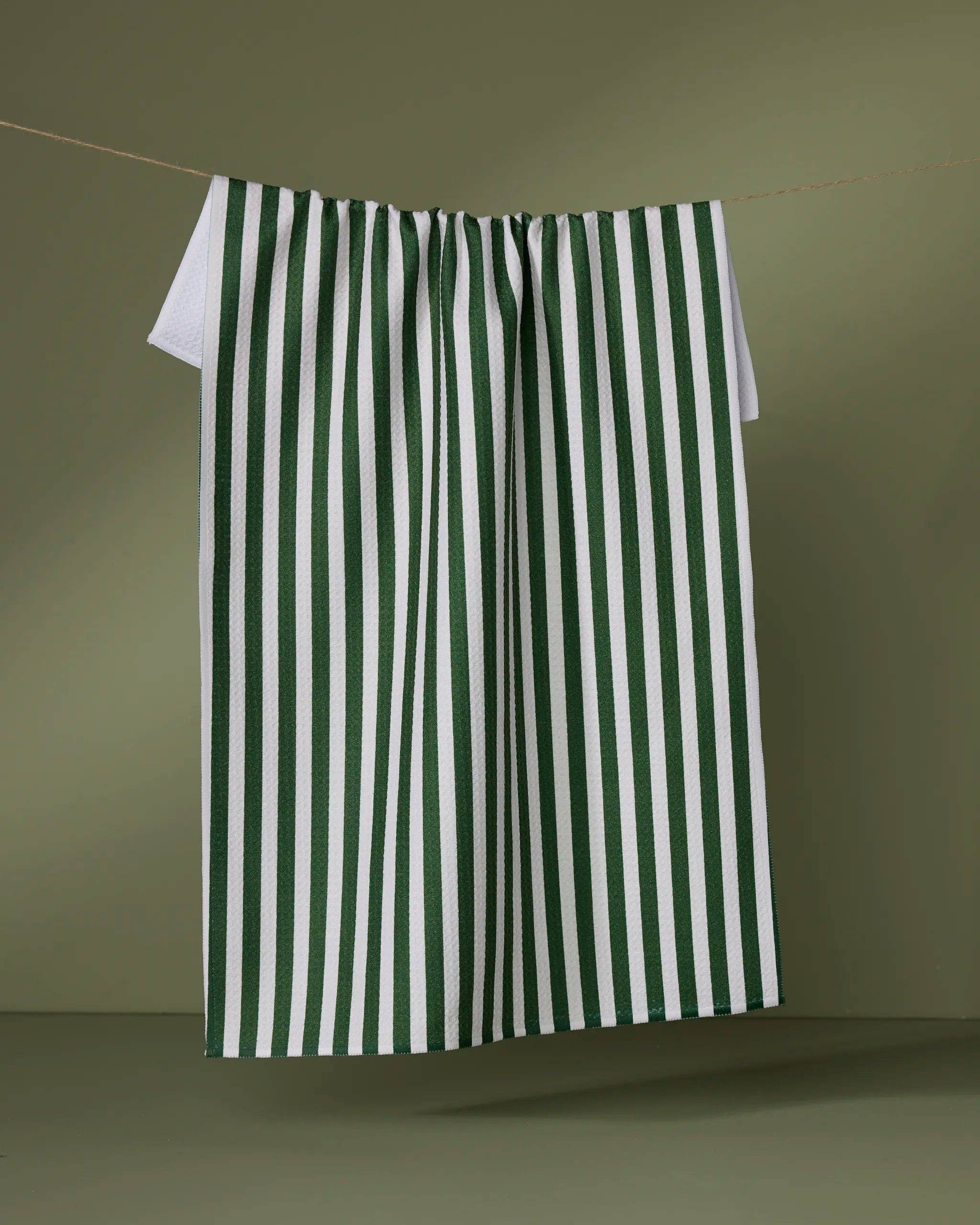 Geometry - Ribbon Green Tea Towel