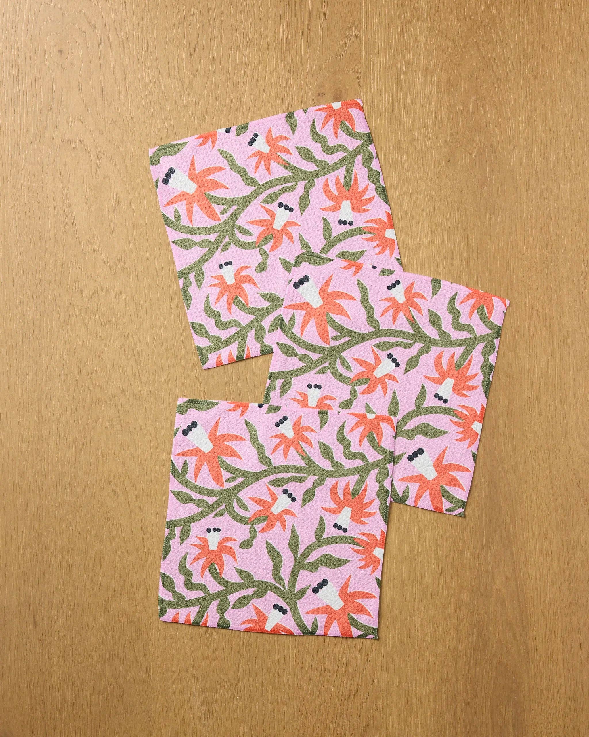 Geometry - Graphic Flowers Dishcloth Set