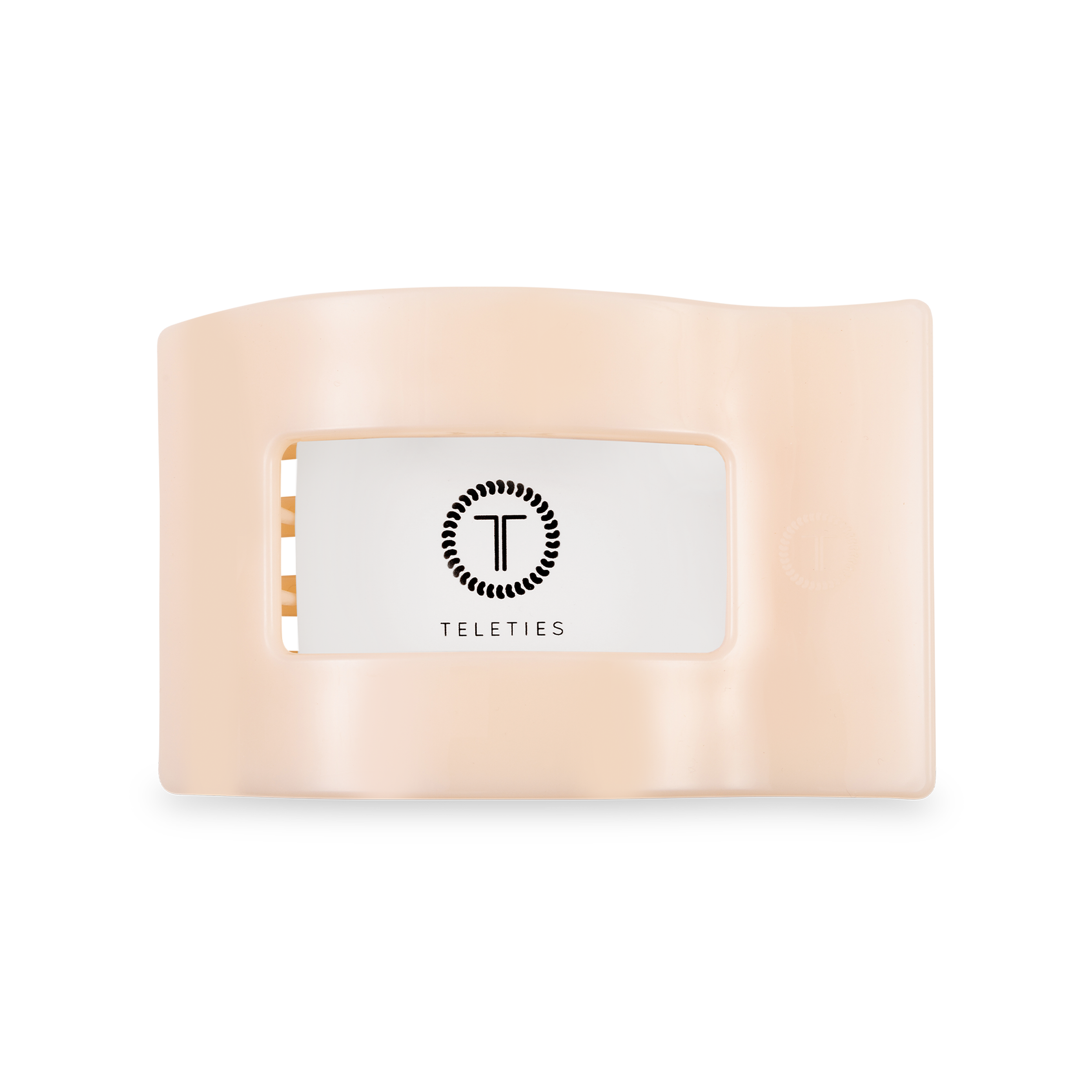 TELETIES - Flat Rectangle Hair Clip | Medium | Almond Beige