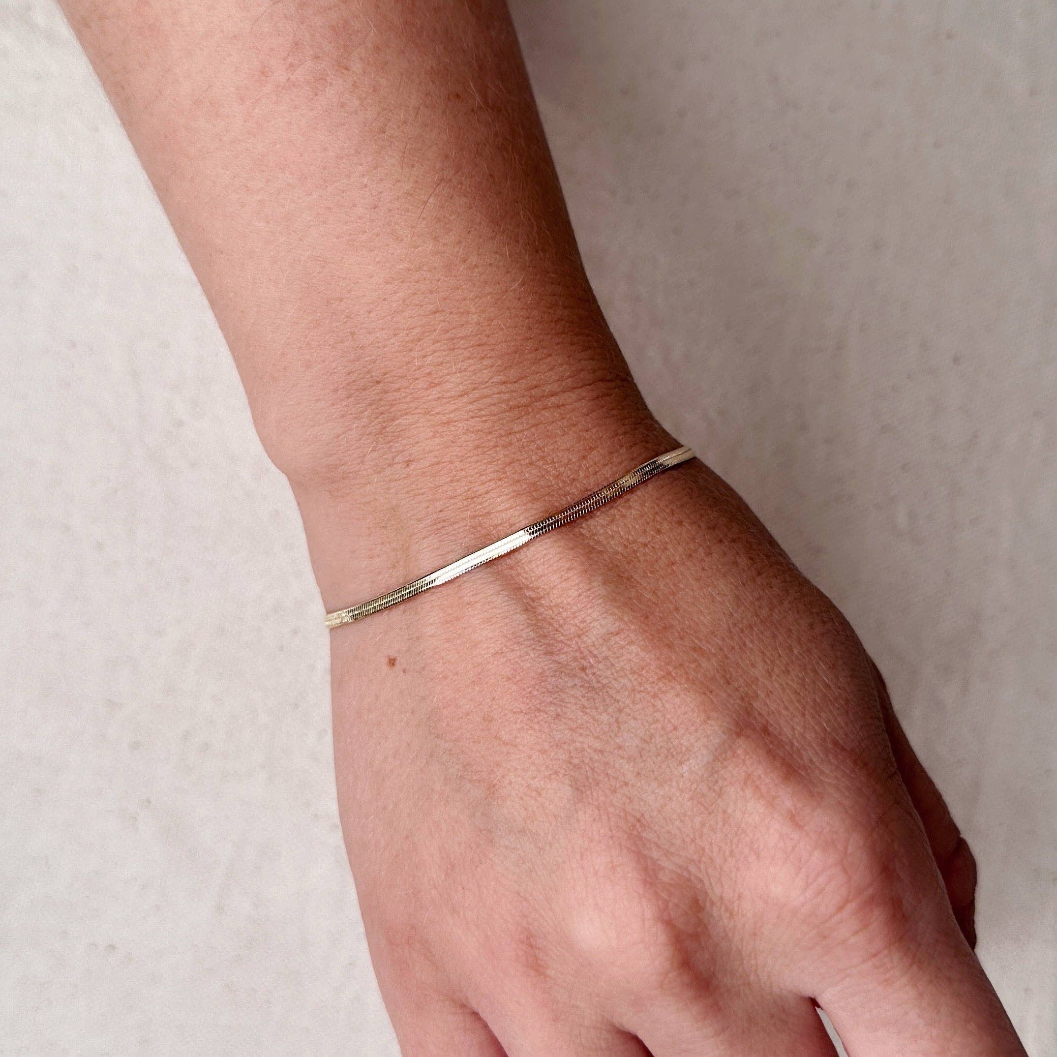 GoldFi - 18k Gold Filled 2.0mm Thickness Herringbone Bracelet