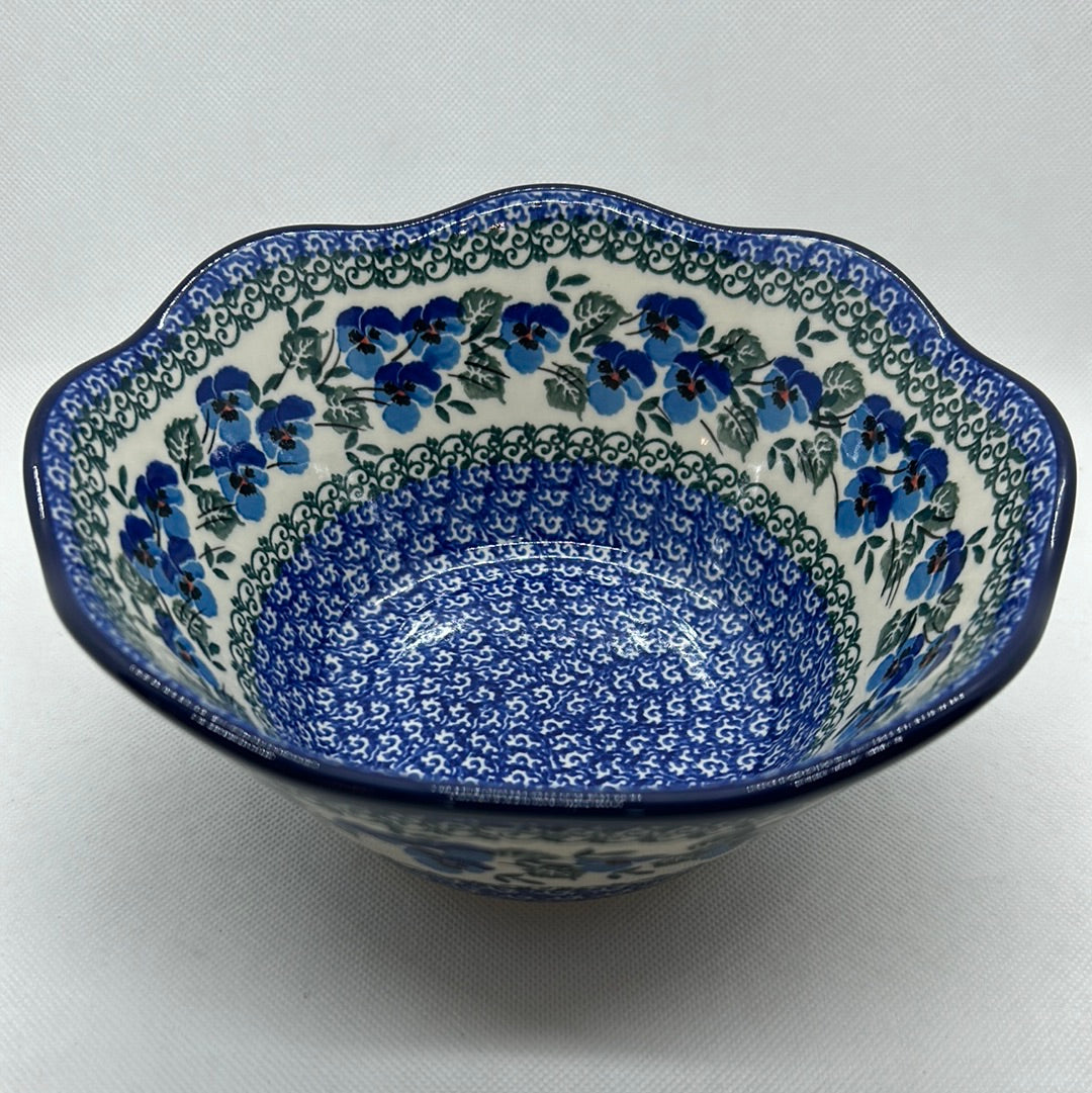 Winter Viola Wavy Edge Bowl 8"