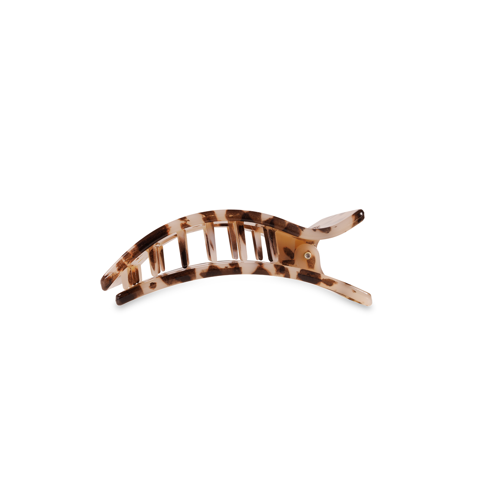 TELETIES - Flat Rectangle Hair Clip | Small | Blonde Tortoise