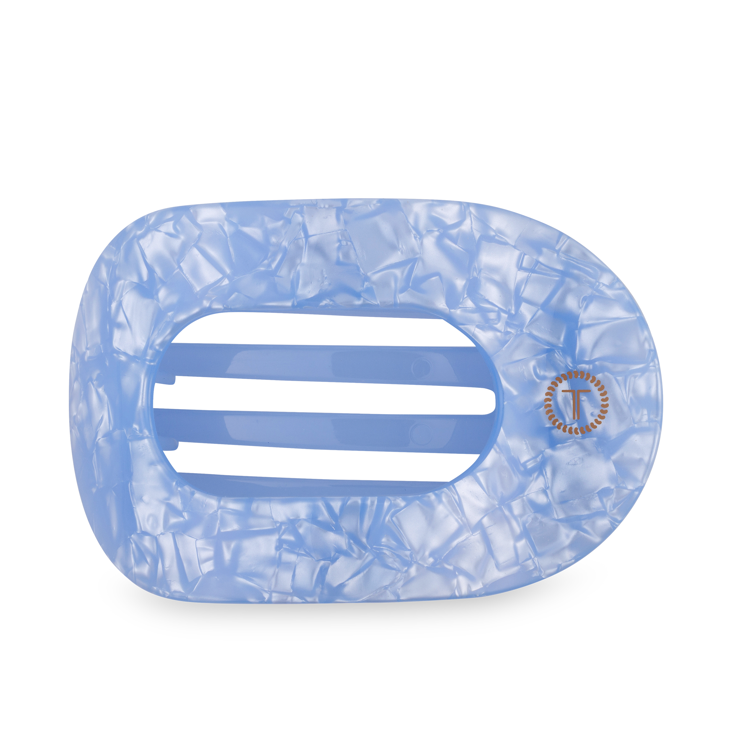 TELETIES - Flat Round Hair Clip | Large | Blue Lagoon