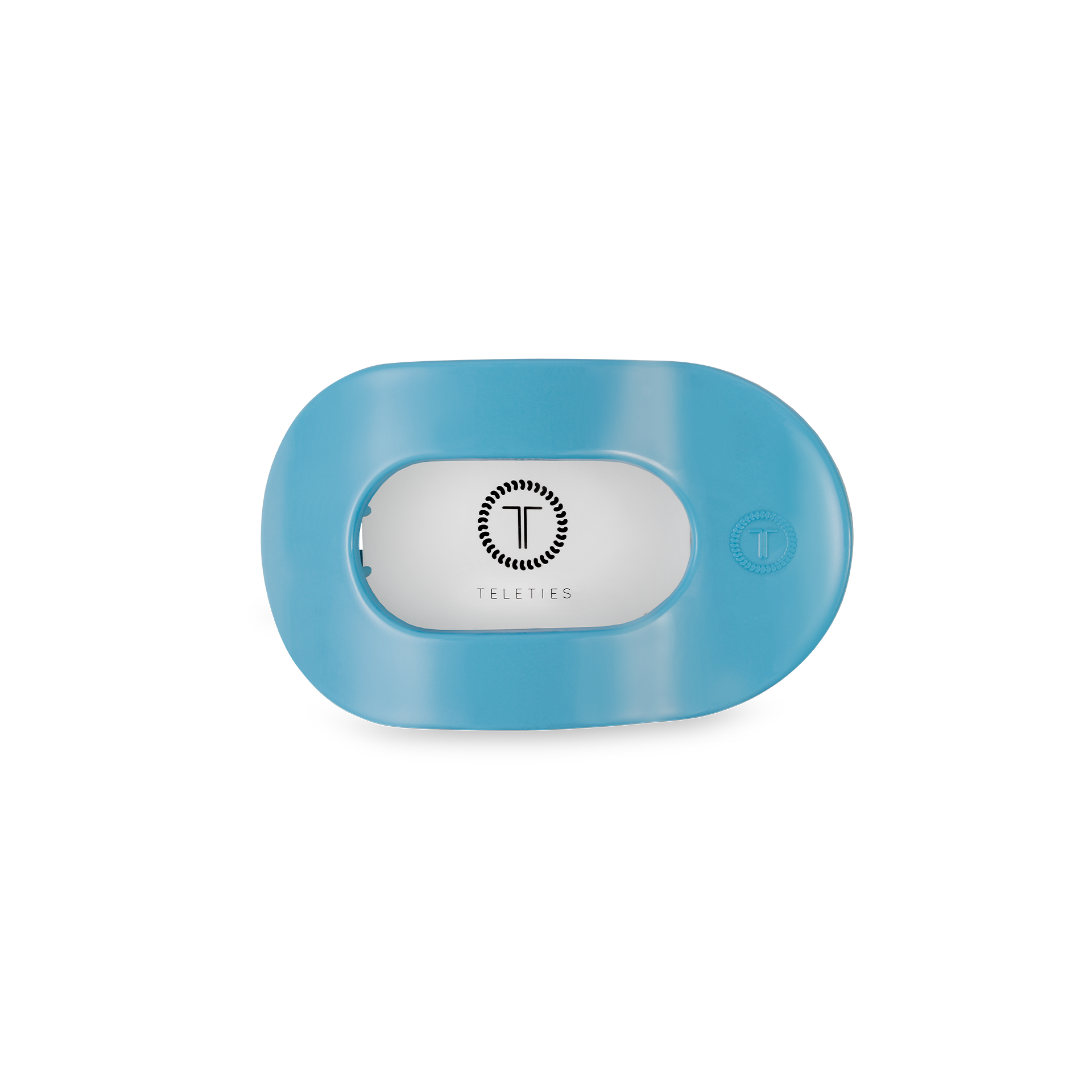 TELETIES - Flat Round Hair Clip | Small | Summer Sky
