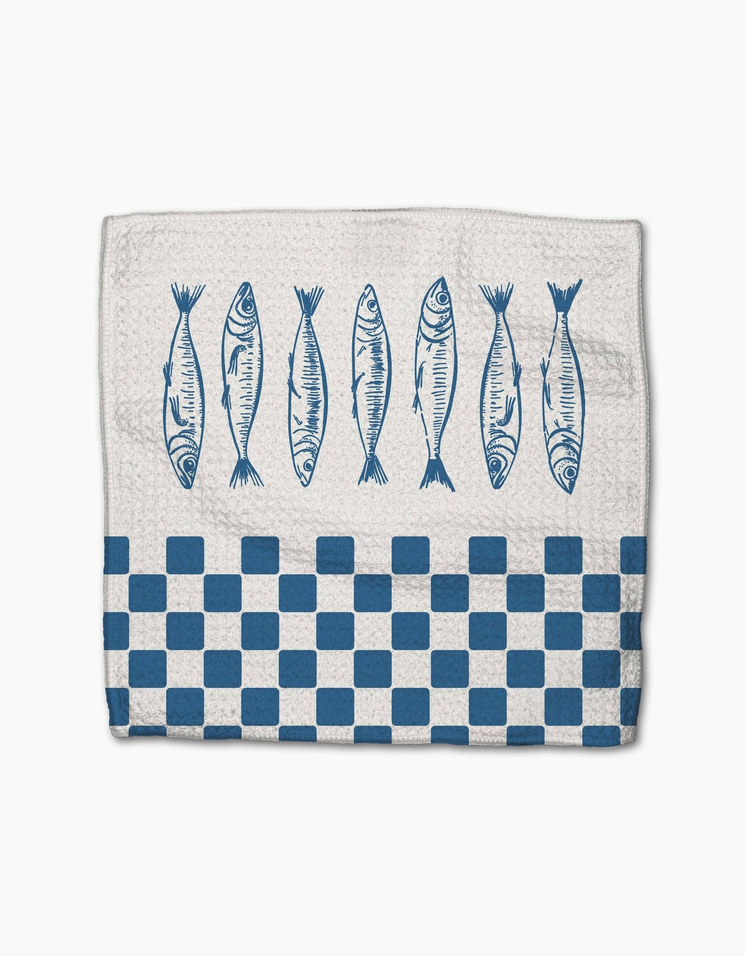 Sardine Check Blue Dishcloth Set