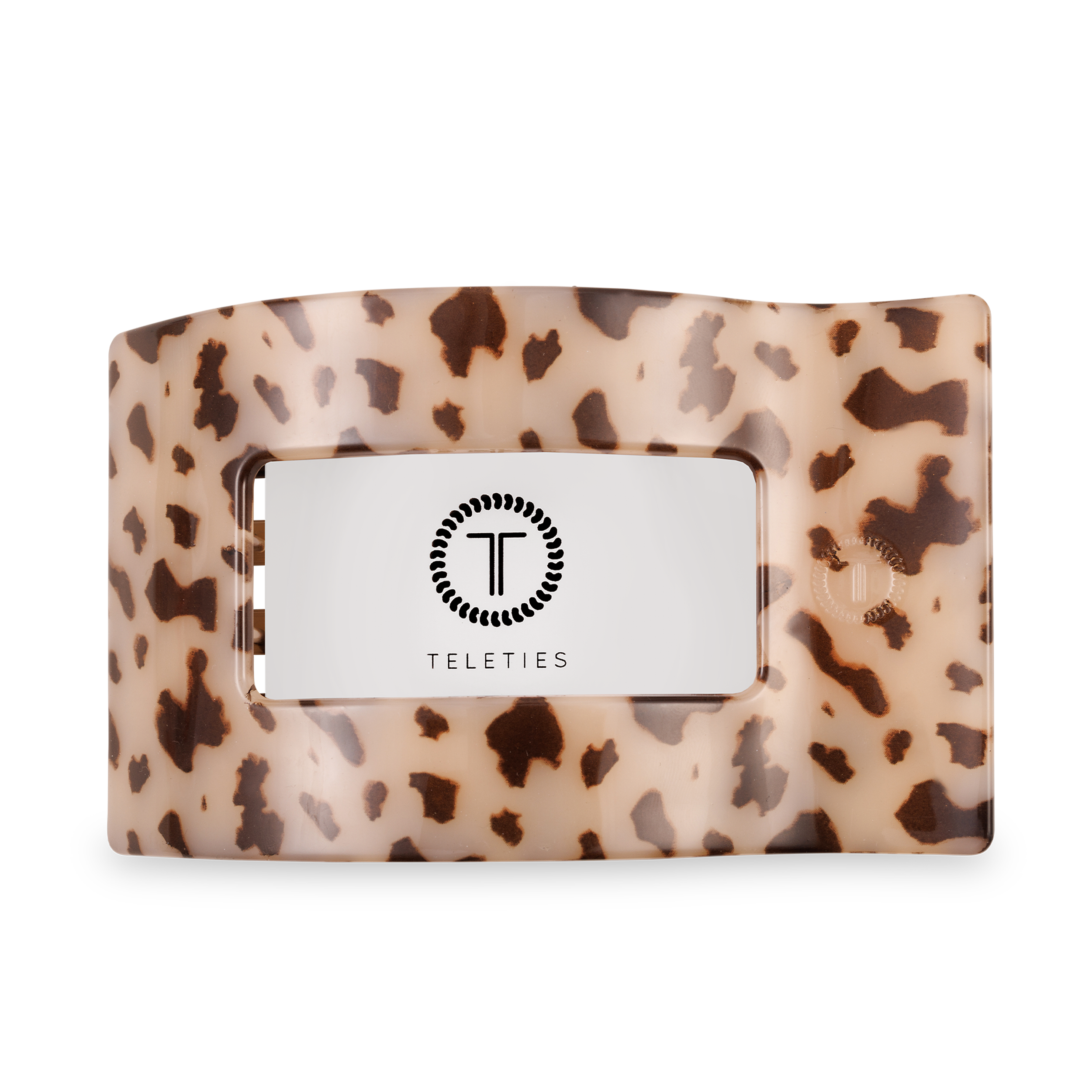 TELETIES - Flat Rectangle Hair Clip | Large | Blonde Tortoise