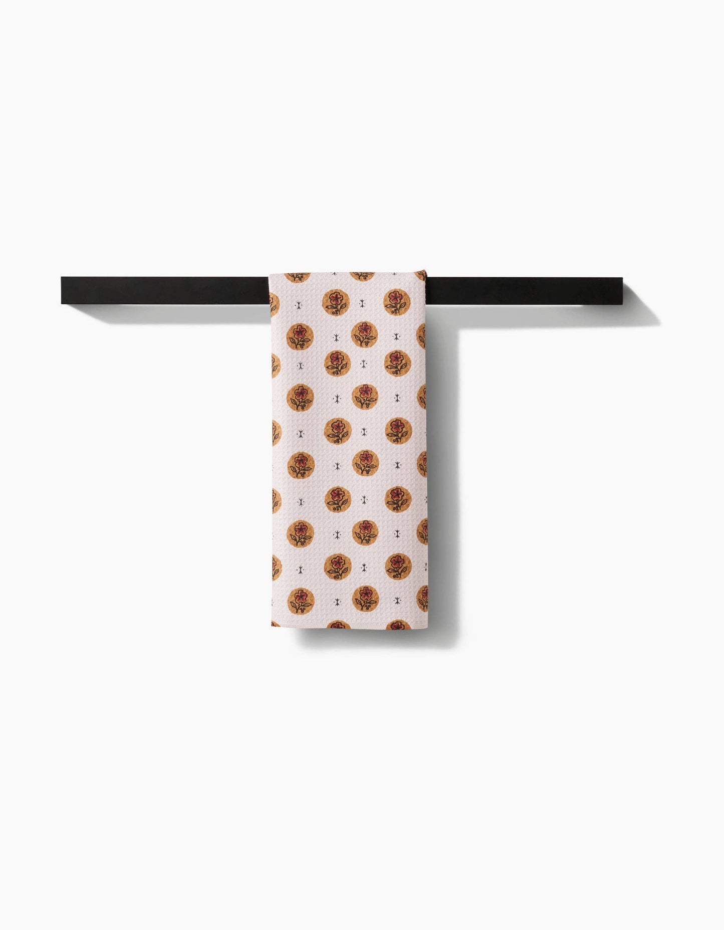 Artisanal Floral Cream Tea Towel