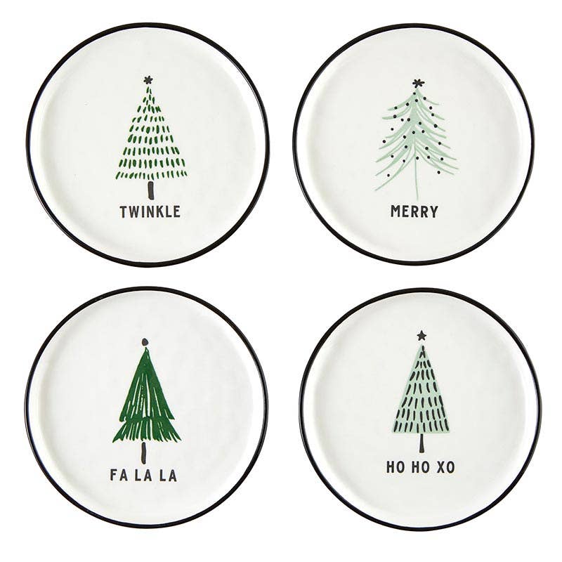Green Holiday Dishes Set of 4