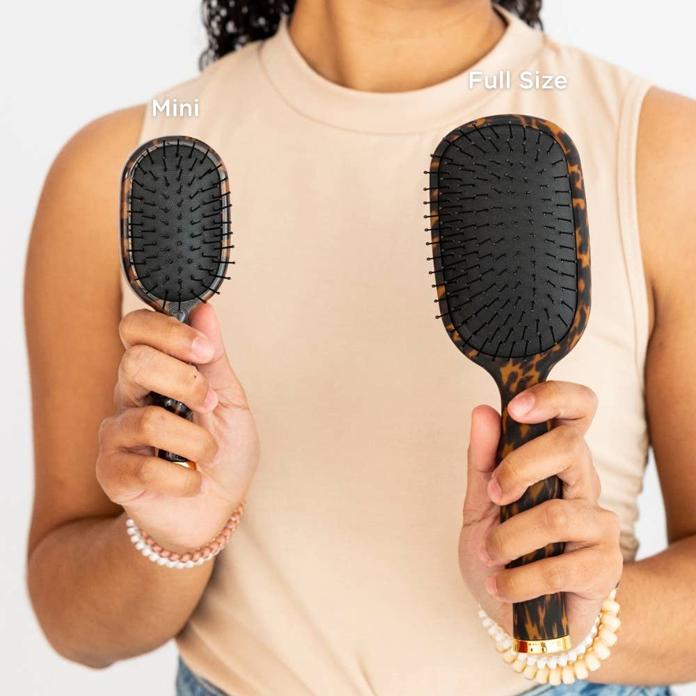TELETIES - Mini Detangler Brush for Medium Hair - Tortoise