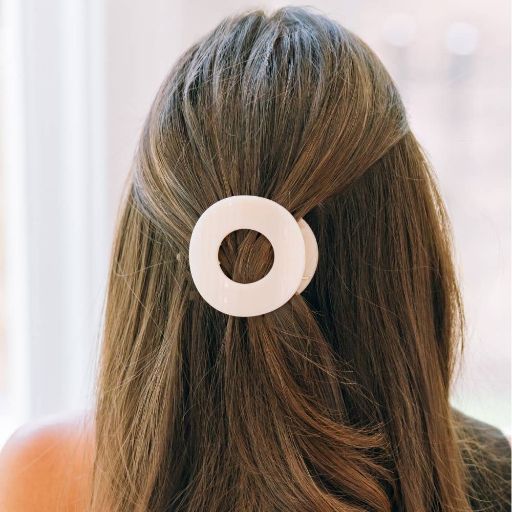 TELETIES - Almond Beige | Medium | Flat Circle Hair Clip