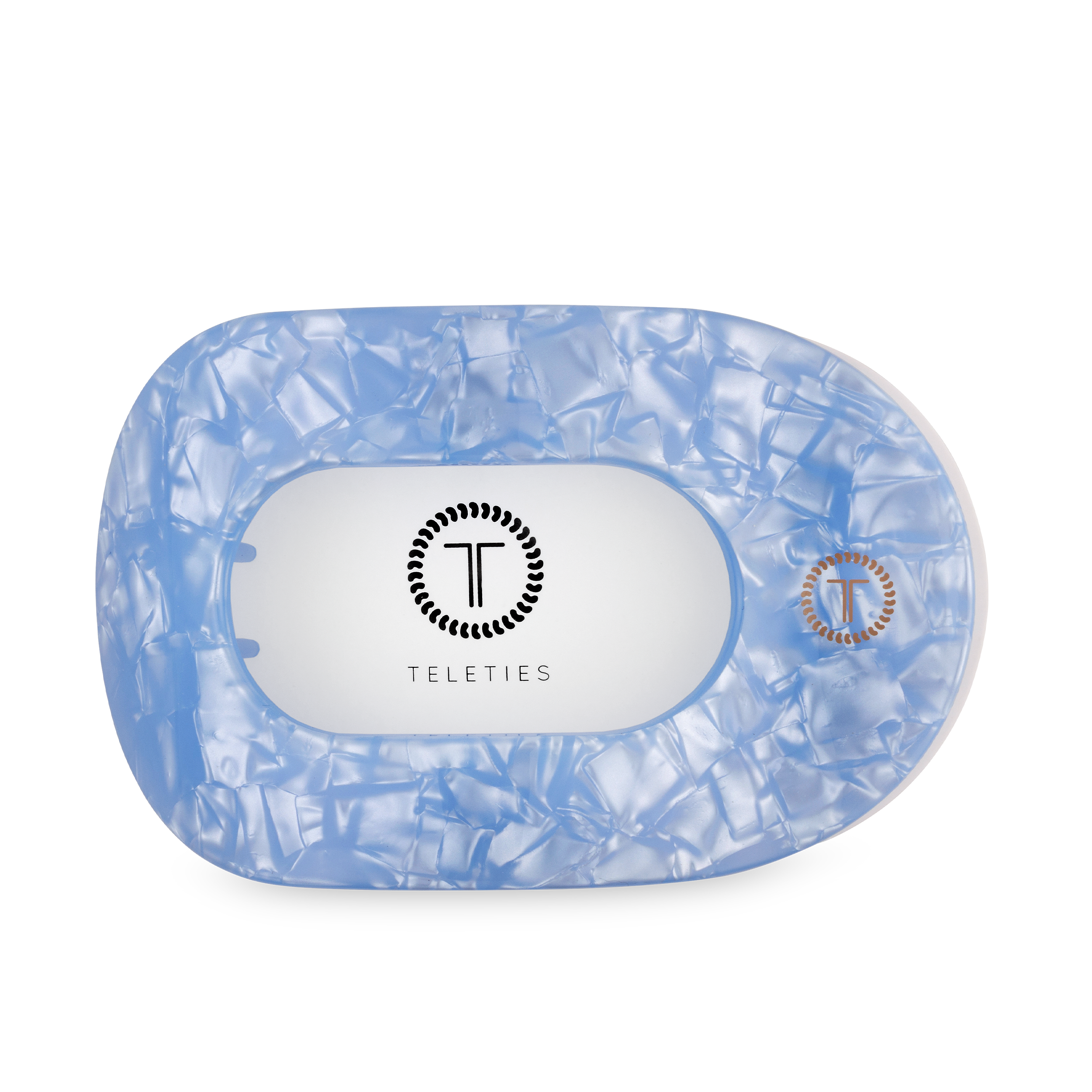 TELETIES - Flat Round Hair Clip | Large | Blue Lagoon