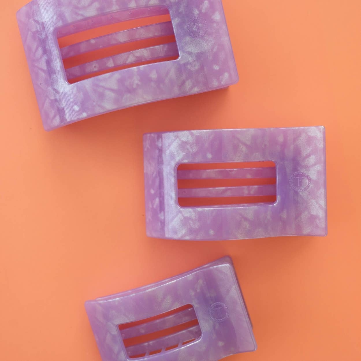 TELETIES - Flat Rectangle Hair Clip | Small | Lavender Mist