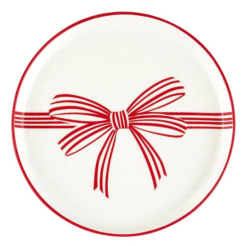 Red Bow Appetizer Plates - Holiday Love