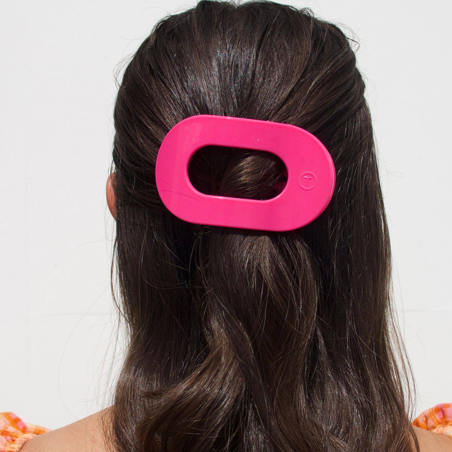 TELETIES - Flat Round Hair Clip | Medium | Tropical Punch