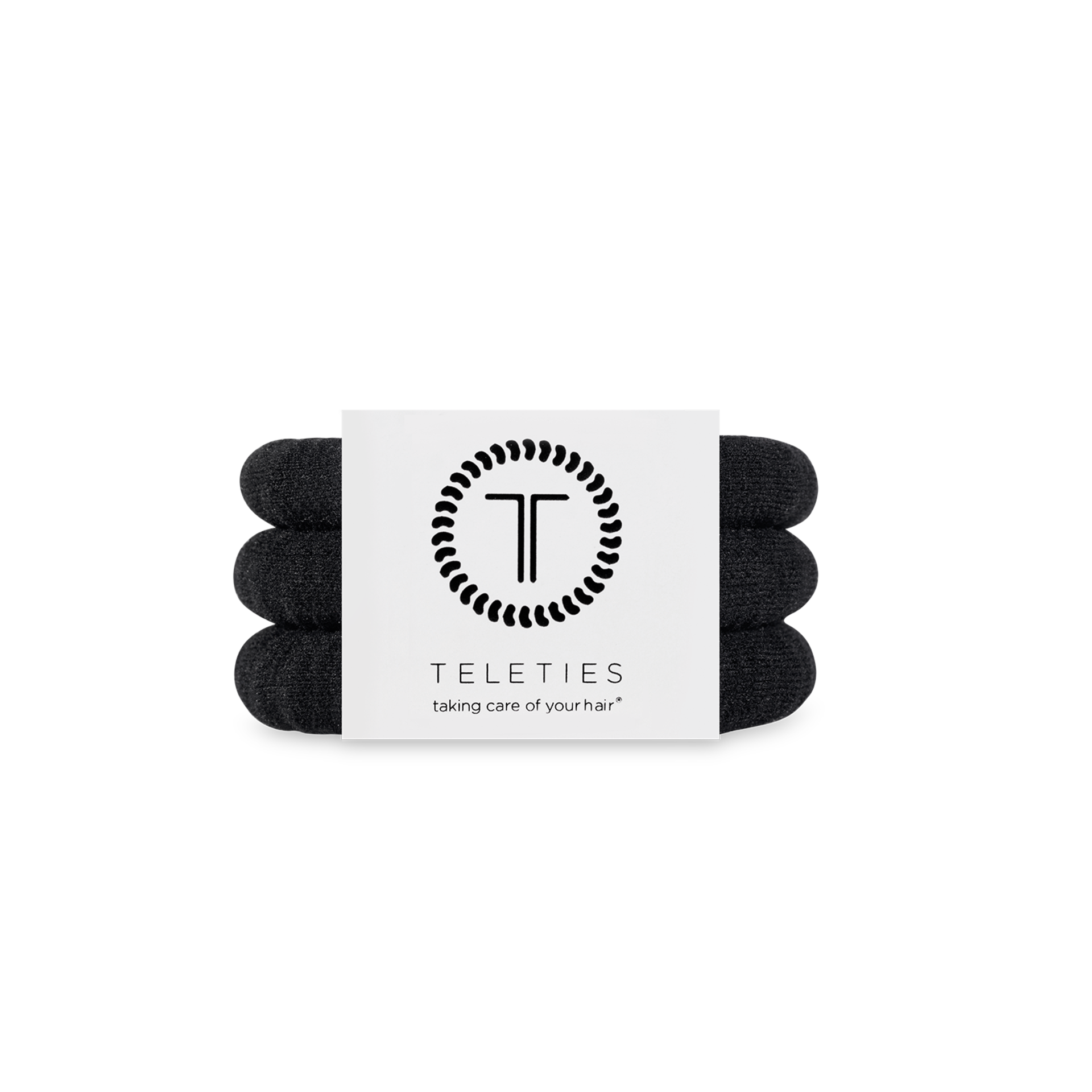 TELETIES - Nylon Hair Ties | Small | Jet Black