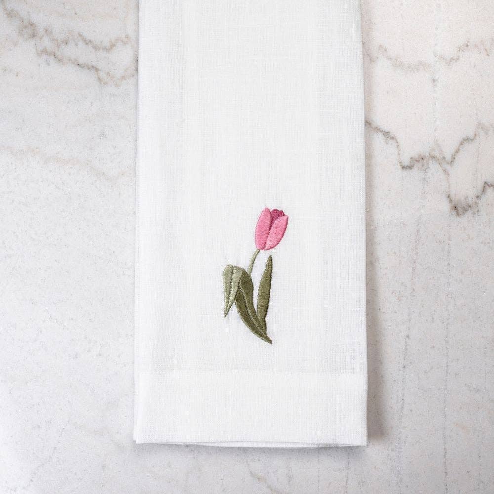 Arte Italica & Crown Linen Designs - Pink Tulip Linen Towel