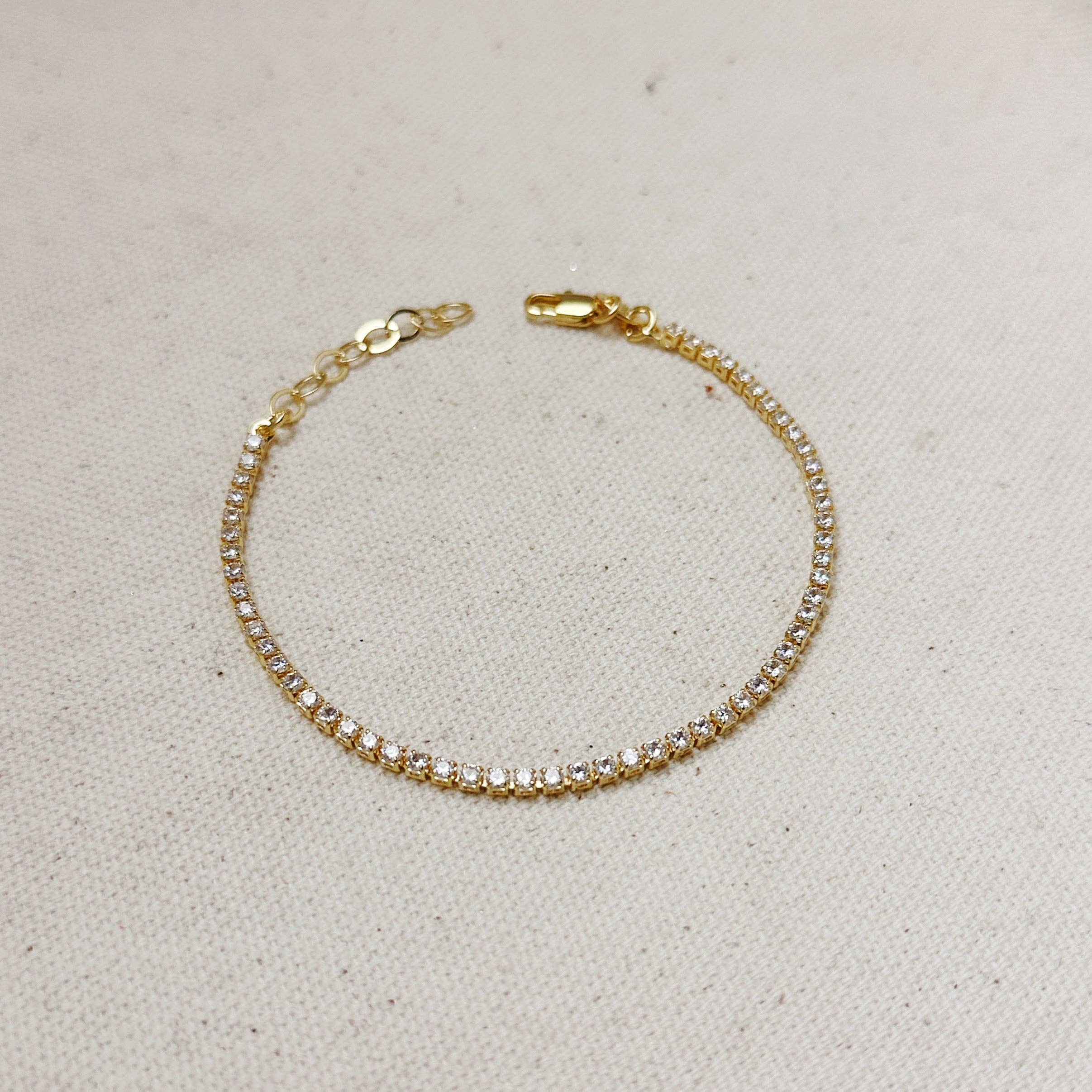 GoldFi - 18k Gold Filled 2mm CZ Tennis Bracelet