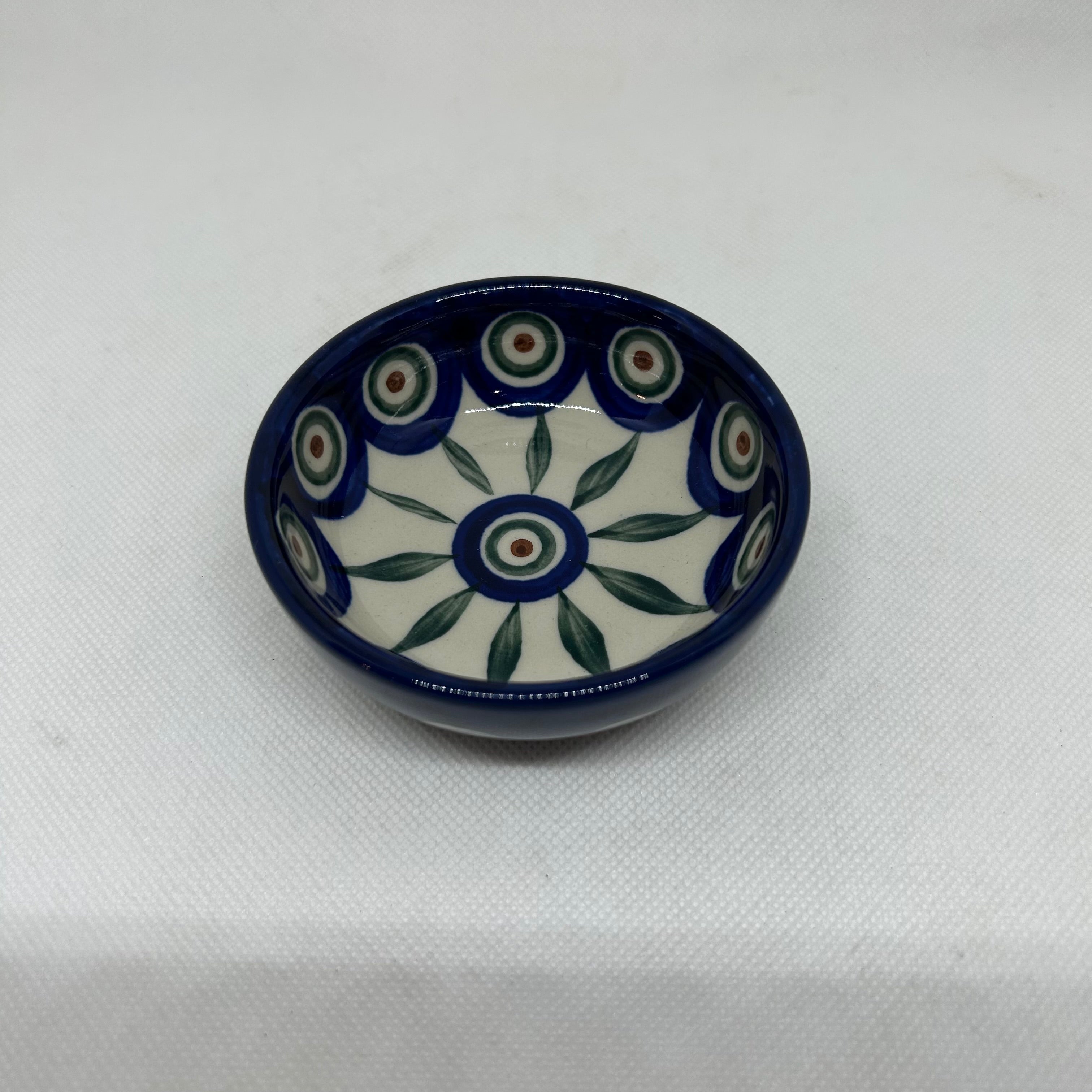 Traditional Peacock Tiny Round Bowl 3.5"