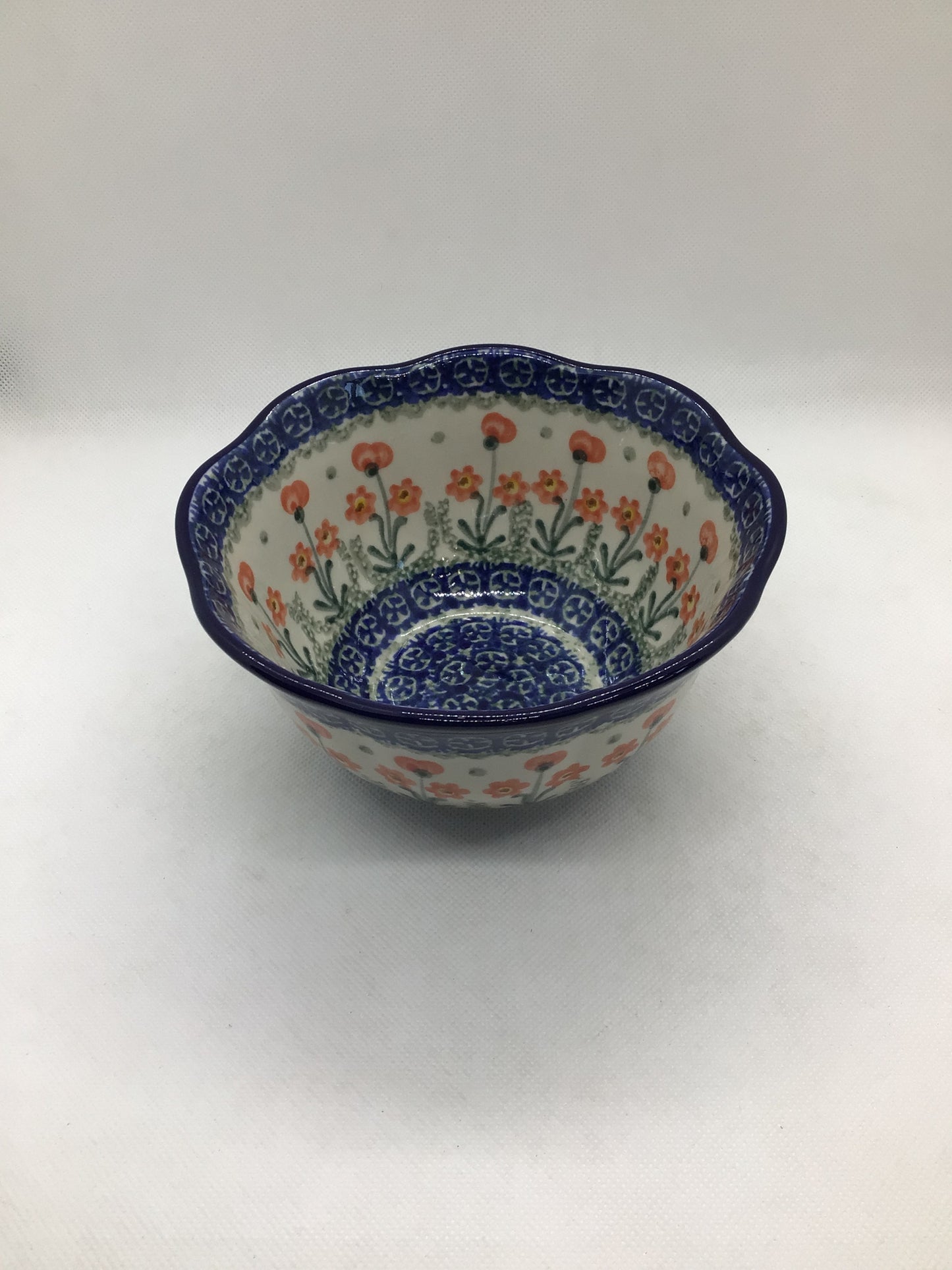 Peach Spring Daisy Ruffle Edge Bowl 6"