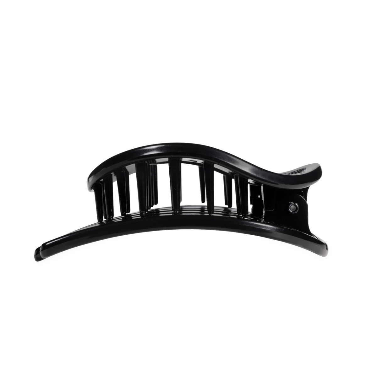 TELETIES - Jet Black | Large | Flat Circle Hair Clip