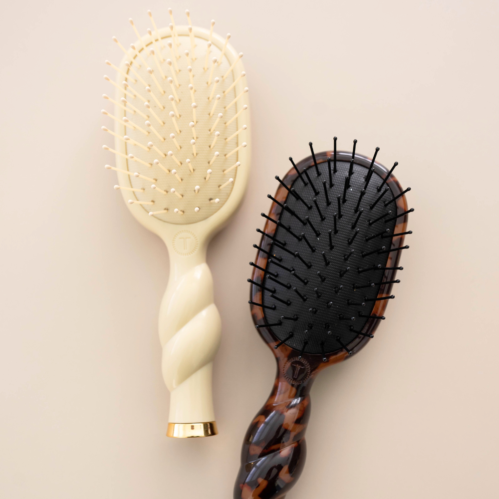 TELETIES - Mini Detangler Brush for Medium Hair - Tortoise