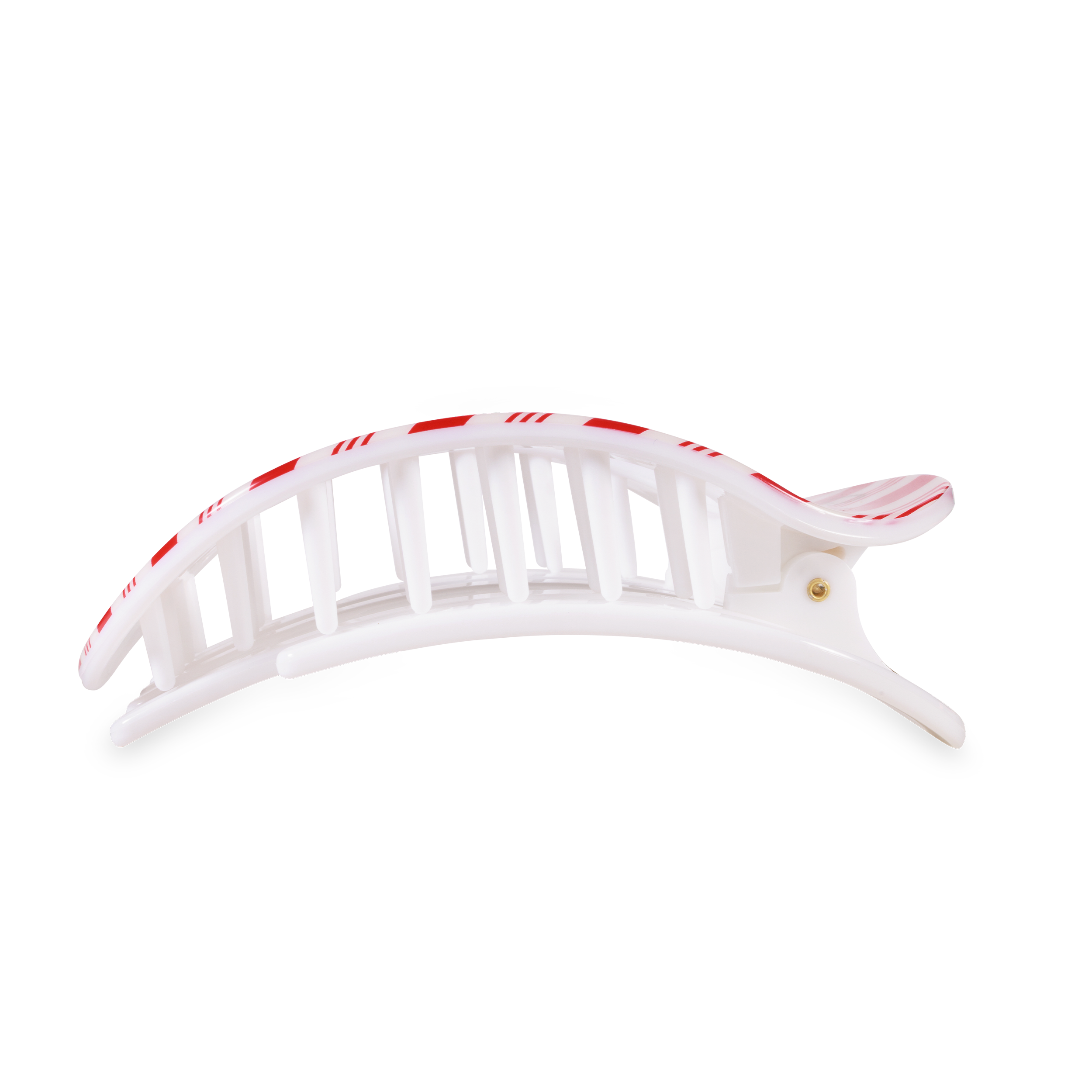 TELETIES - Flat Round Hair Clip | Large | Candy Cane Crush