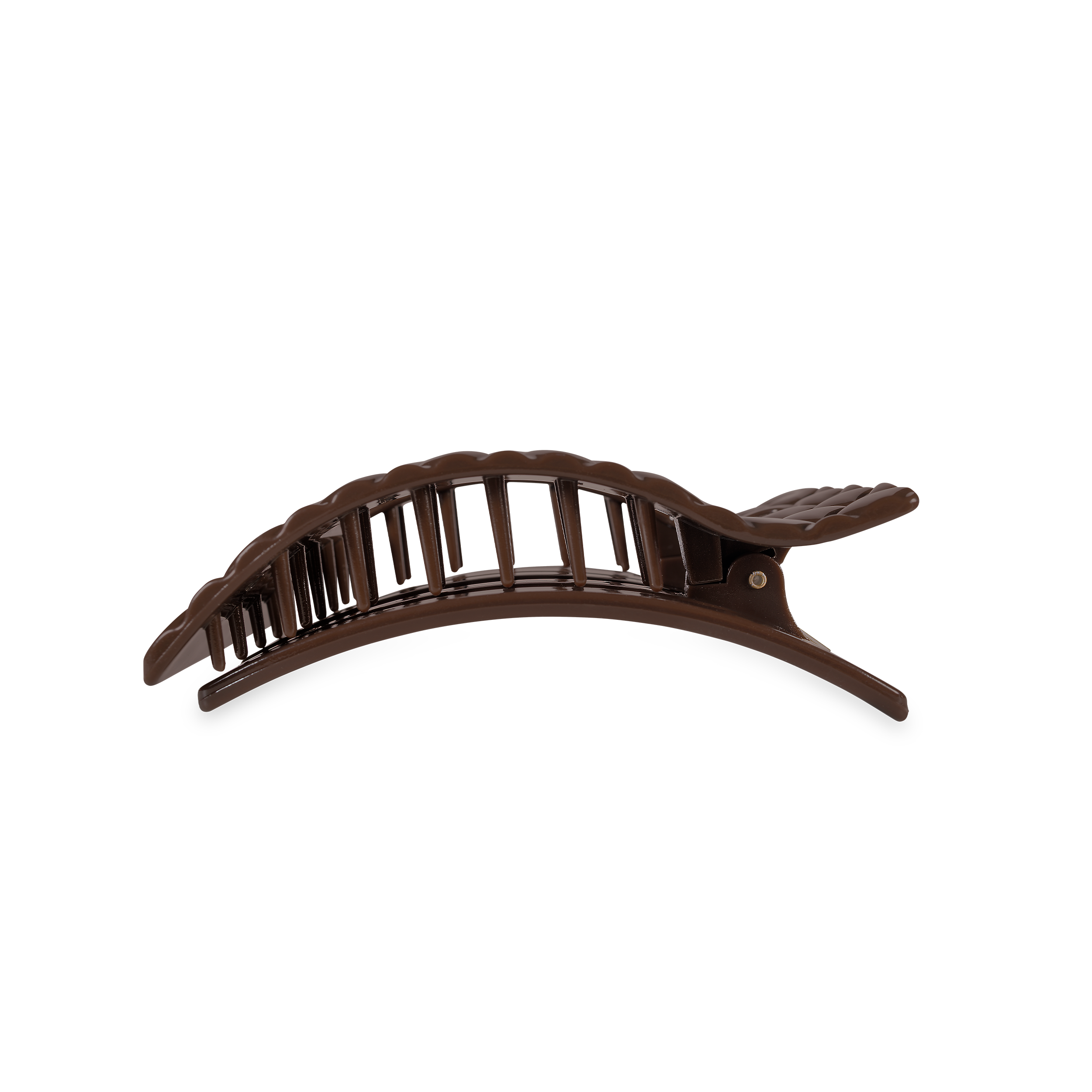 TELETIES - Flat Rectangle Hair Clip | Medium | Truly Taupe Quilted