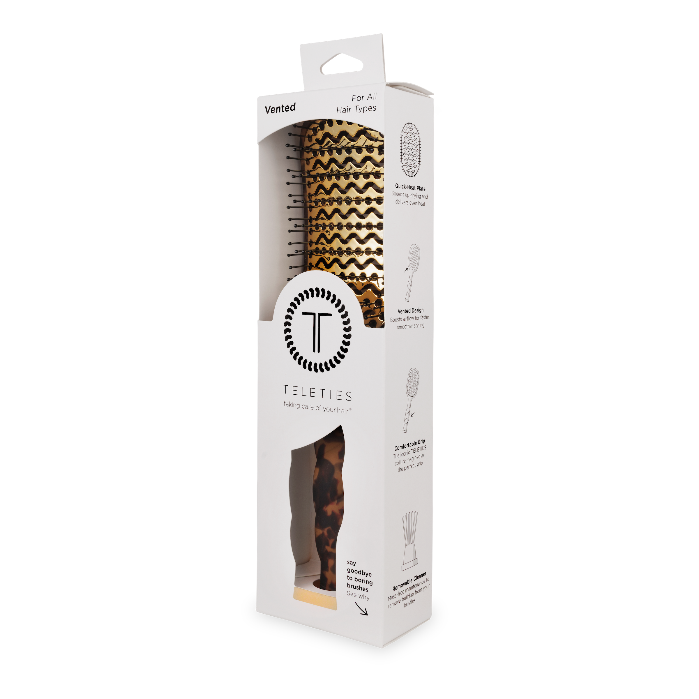 TELETIES - Vented Hair Brush | Tortoise