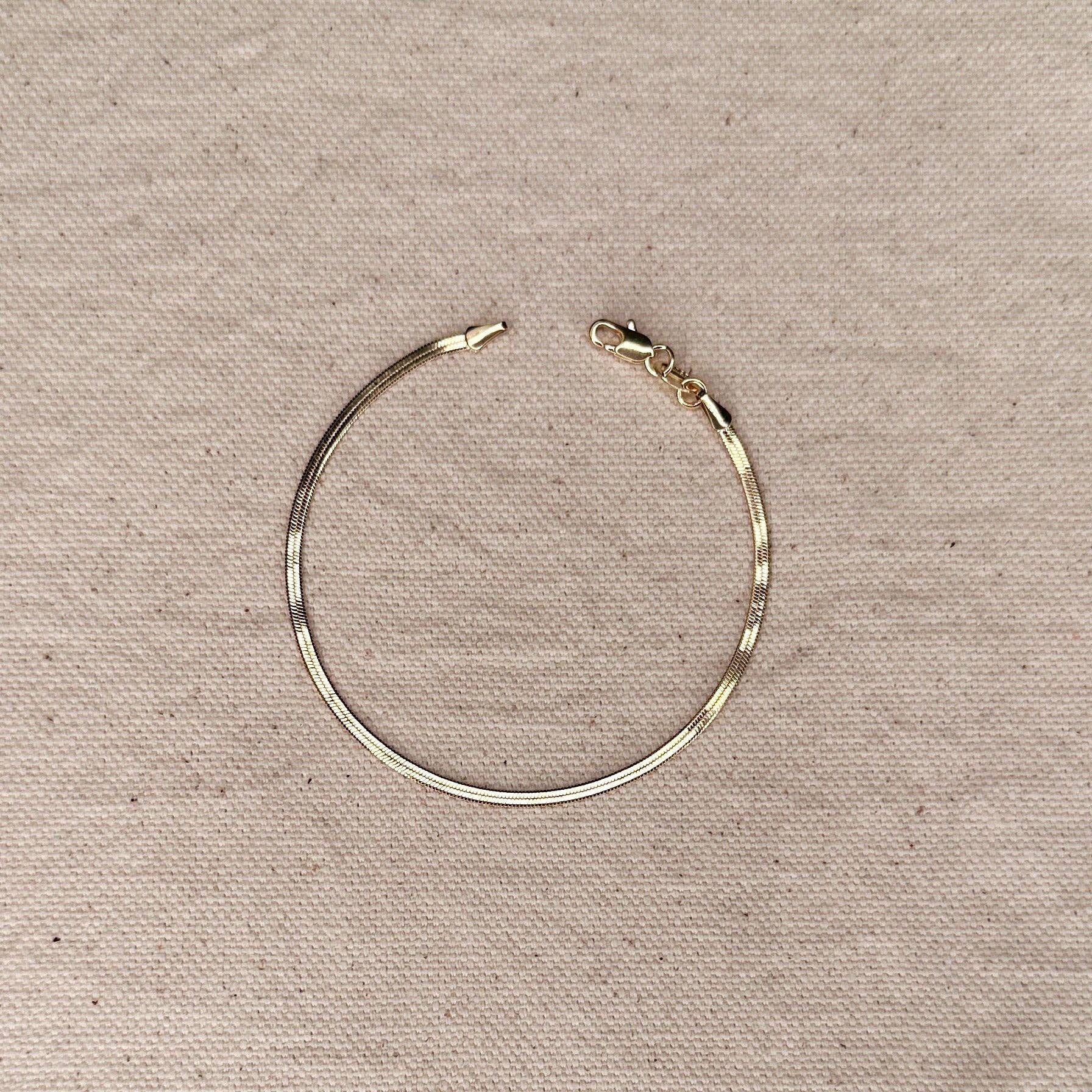 GoldFi - 18k Gold Filled 2.0mm Thickness Herringbone Bracelet