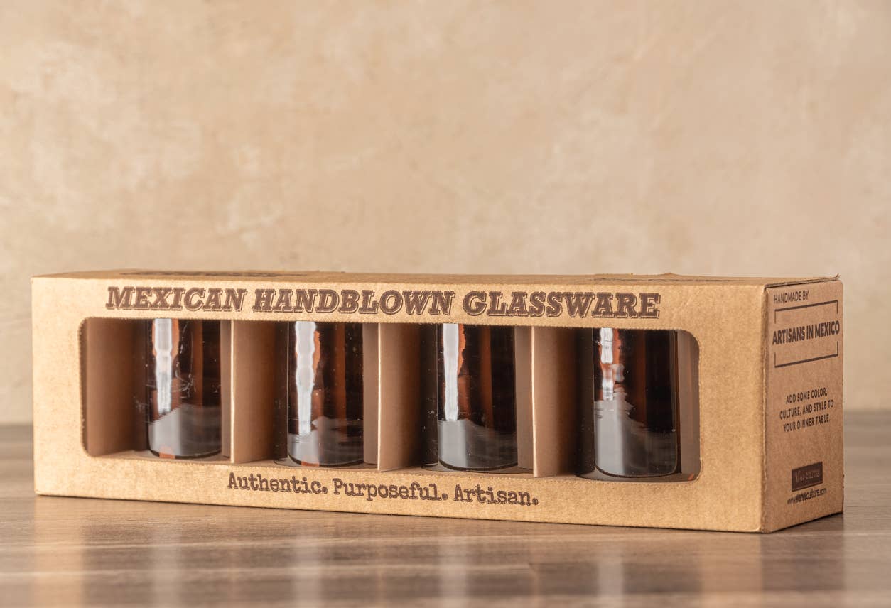 Handblown Mexican DOF Glass - Tamarind