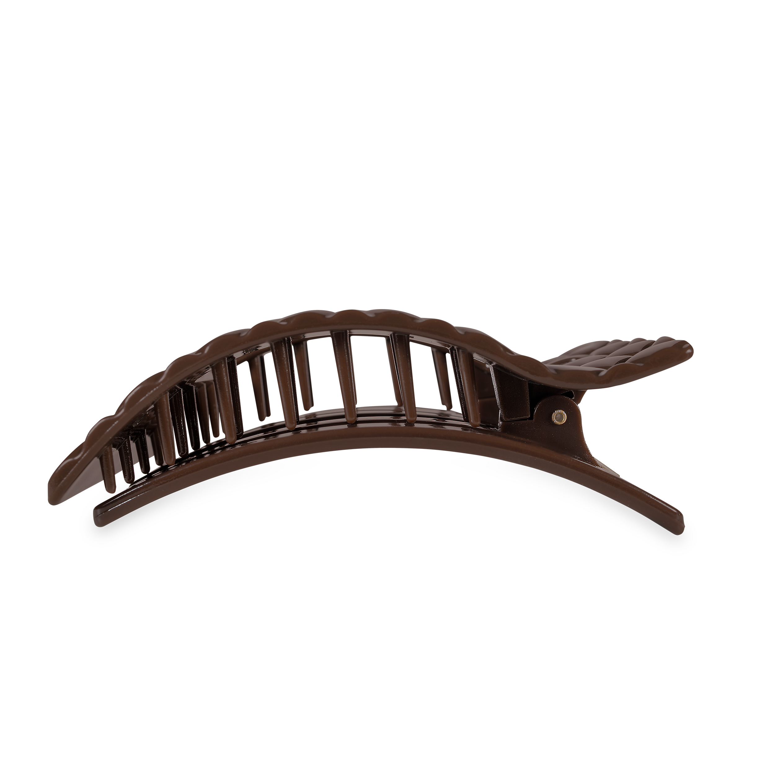 TELETIES - Flat Rectangle Hair Clip | Large | Truly Taupe Quilted