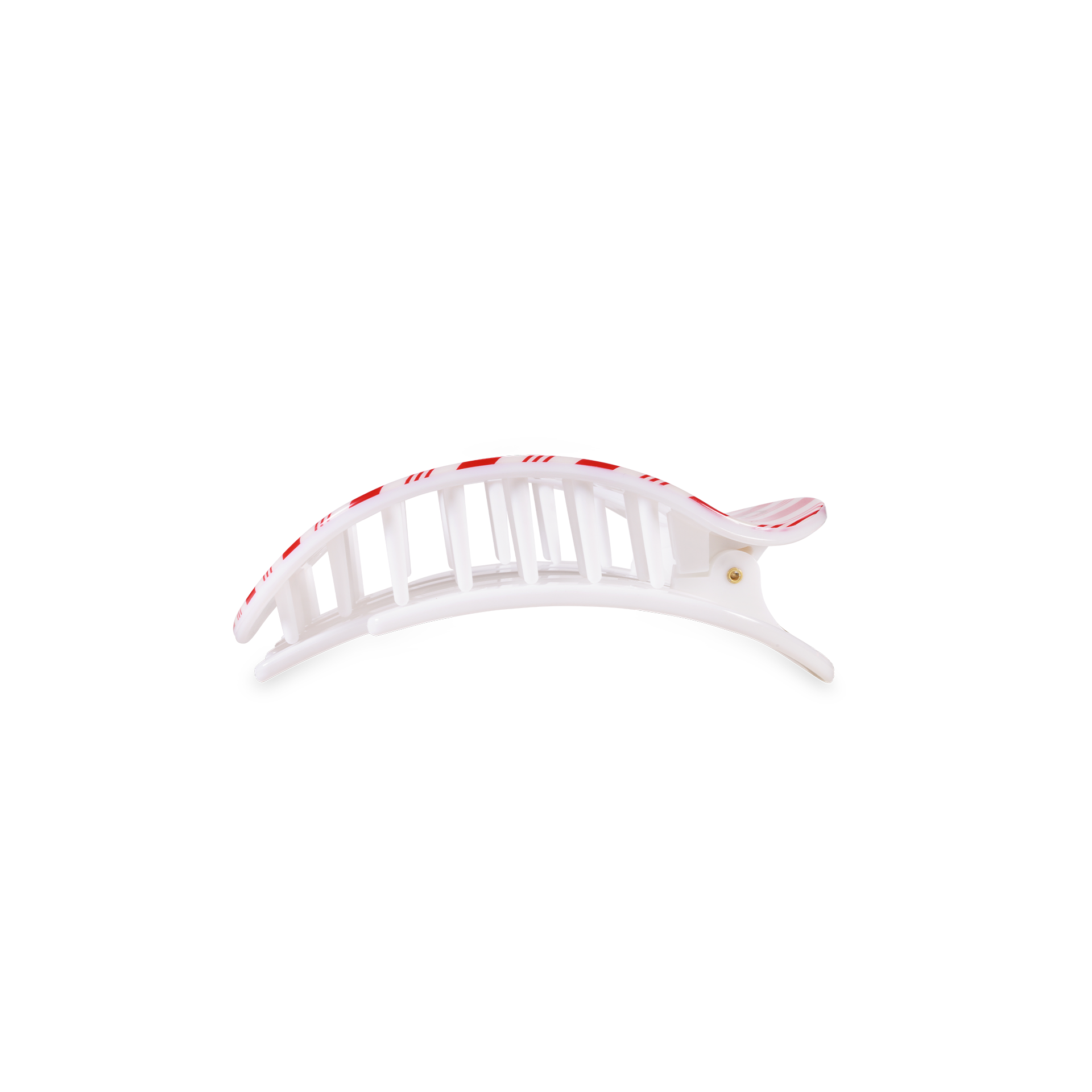 TELETIES - Flat Round Hair Clip | Small | Candy Cane Crush