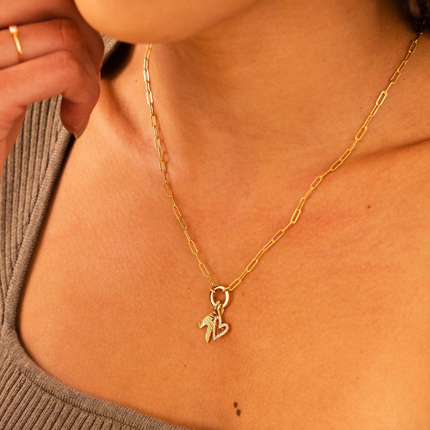 Jude Link Lock Charm Necklace