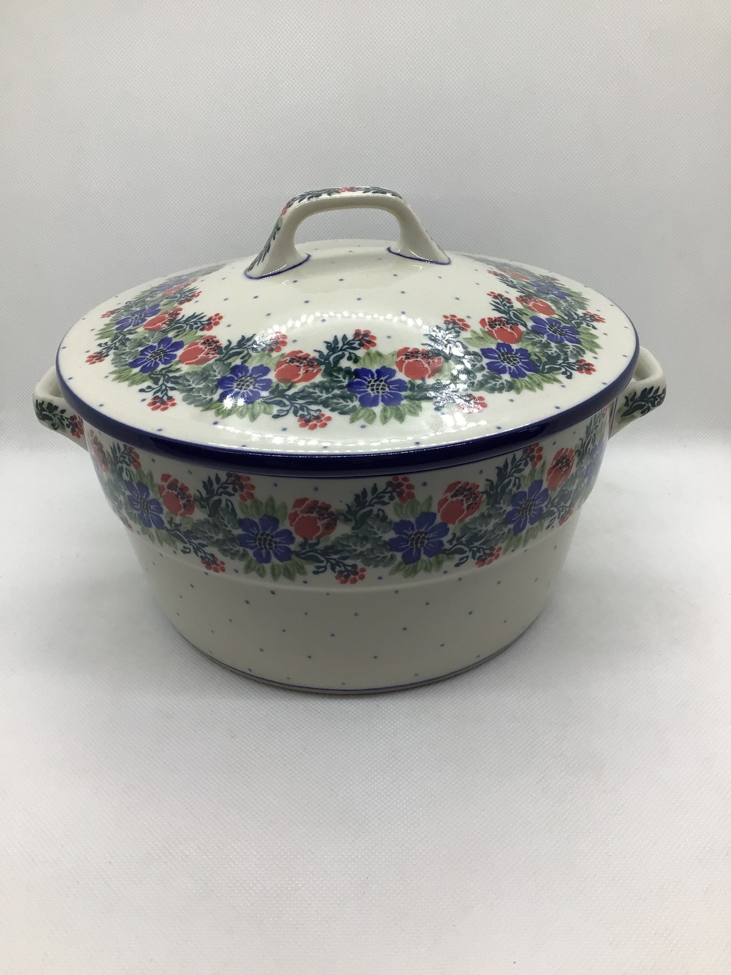 Garden Party Round Covered Casserole 2QT